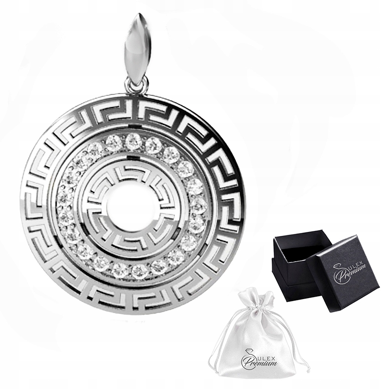 Stříbrný přívěsek ryzost 925 Elegantní Přívěsek Meander s zirkony