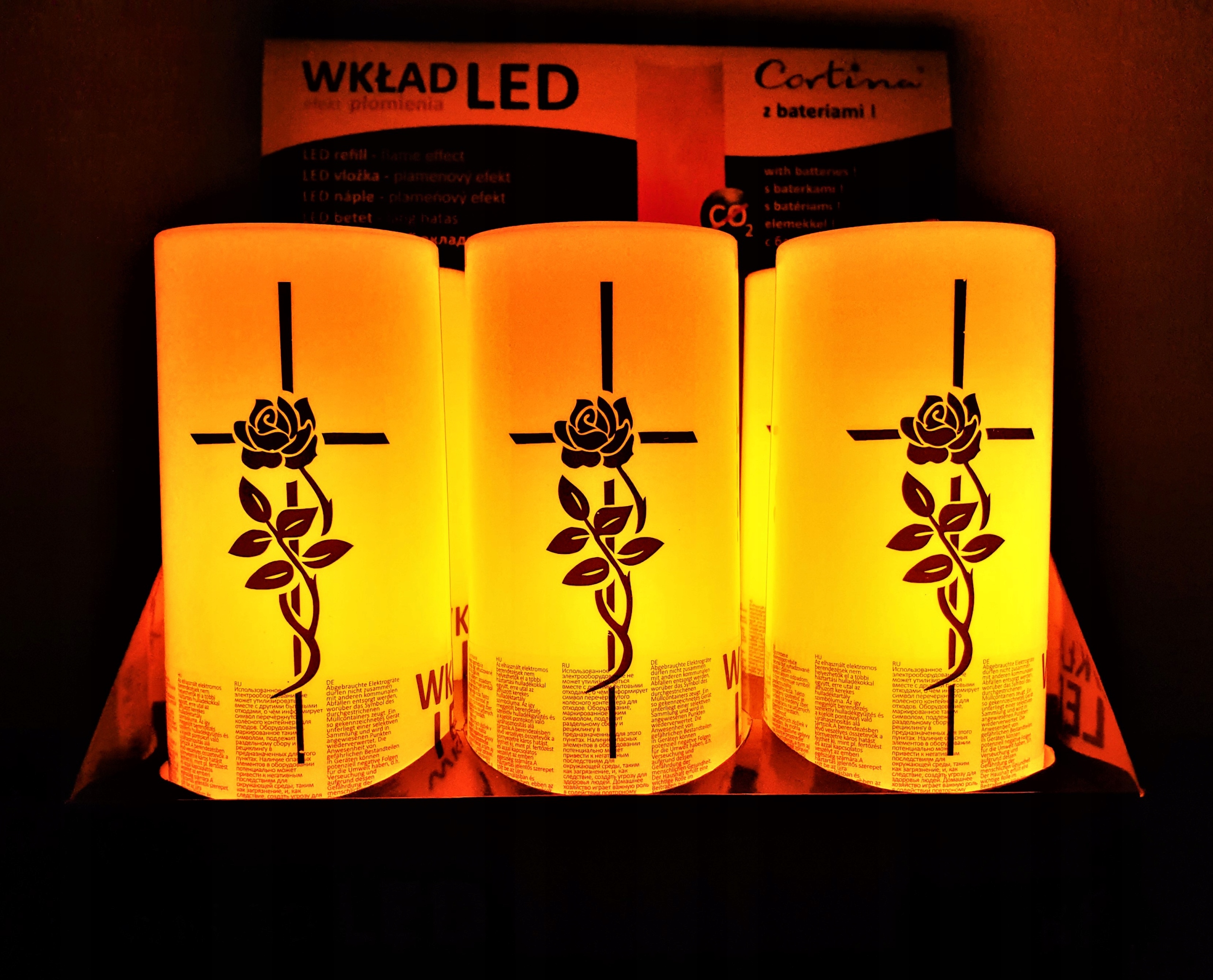 WKŁAD KRZYŻ NA BATERIE DO ZNICZY 13,8CM PŁOMIENIA Kod producenta 1/18/WZP-CROSS