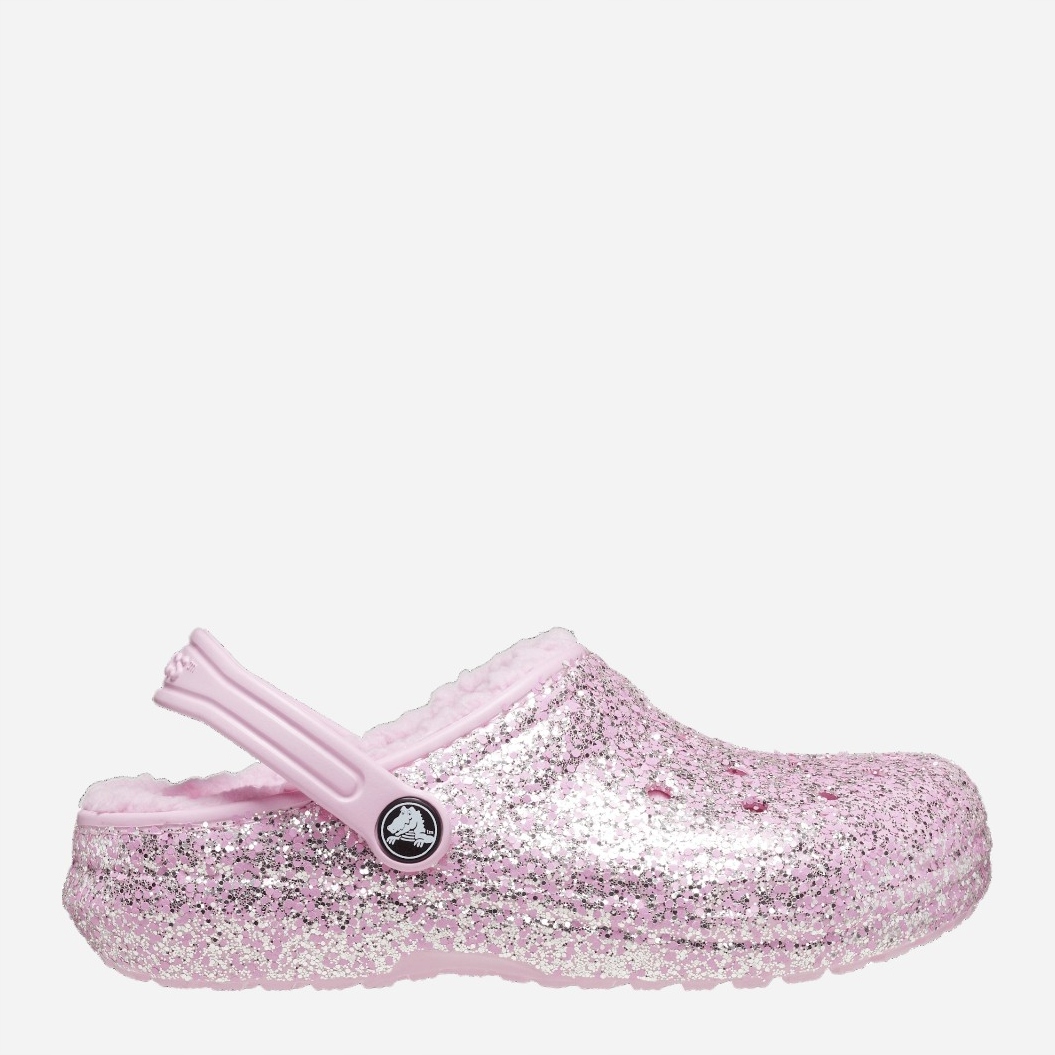 Chodaki dziecięce dla dziewczynki ocieplane Crocs Classic Lined Glitter