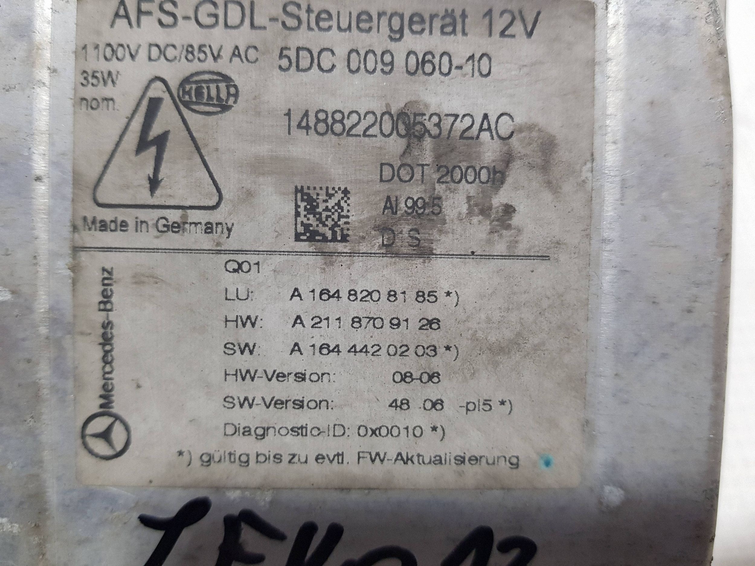 control unit XENON MERCEDES ML W164 5DC009060-10