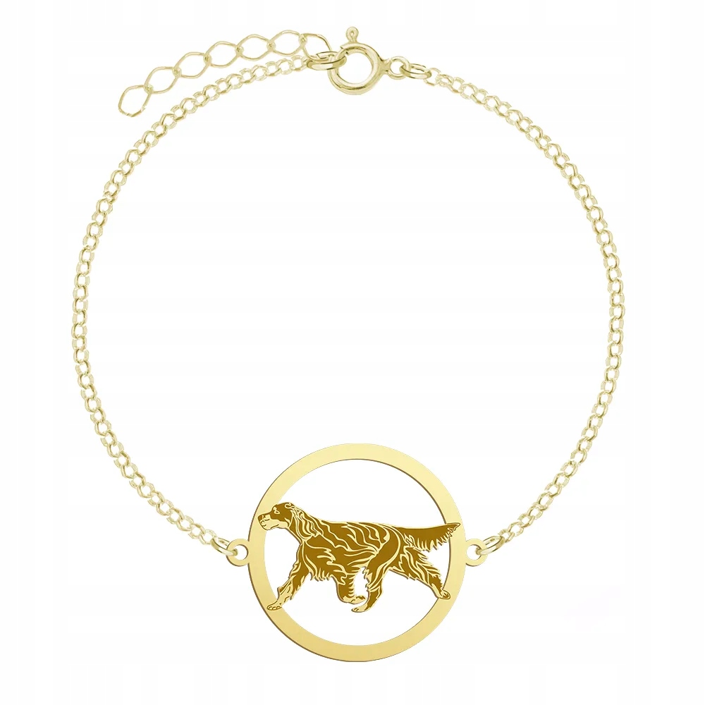 Zlatý náramek se psem Skotský setr Stříbro 925 Šperky Dárek Gravírování