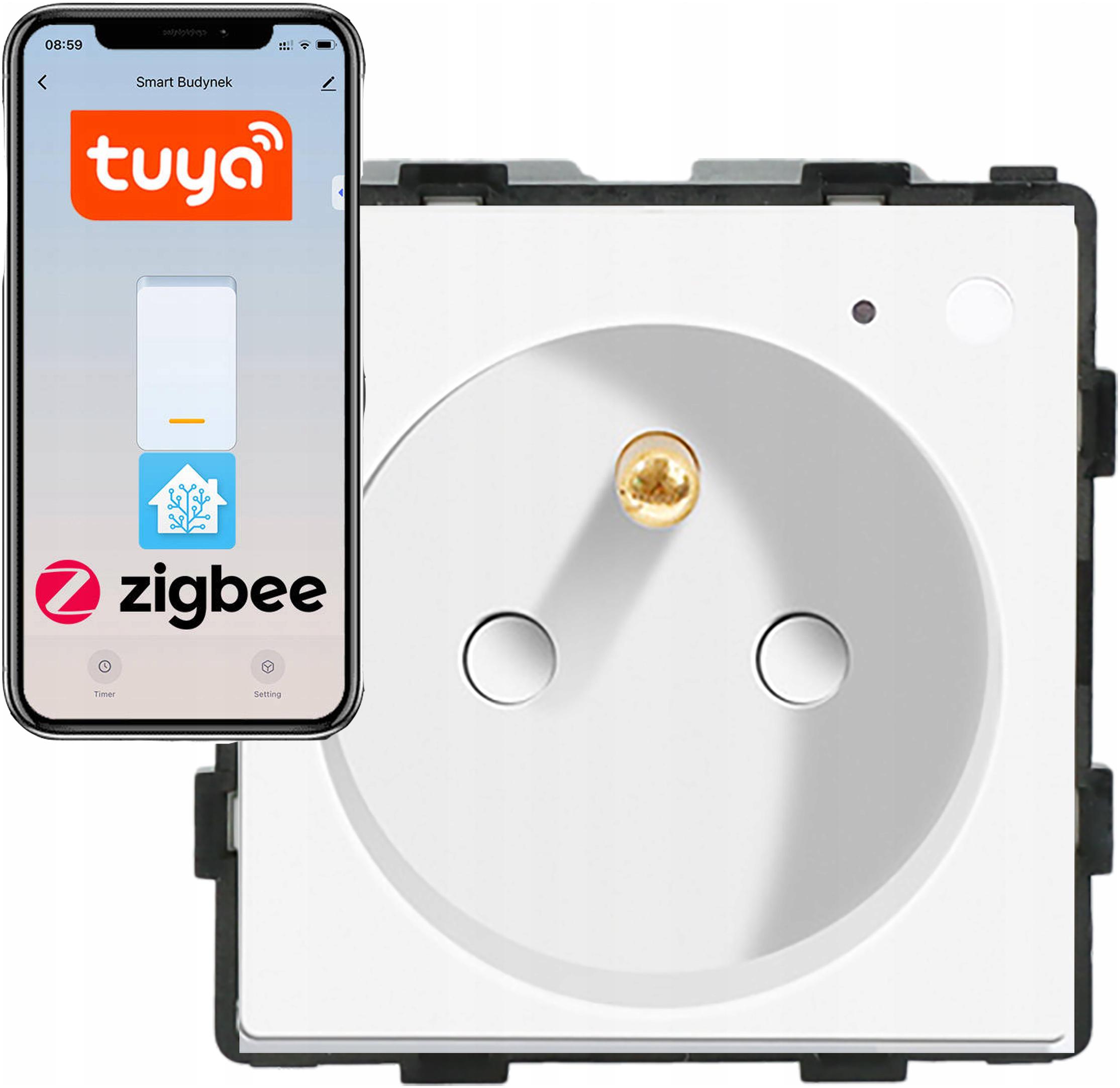 Modul Zásuvka Inteligentní Zásuvka 230V S Kolíkem Bílá ZigBee 1F
