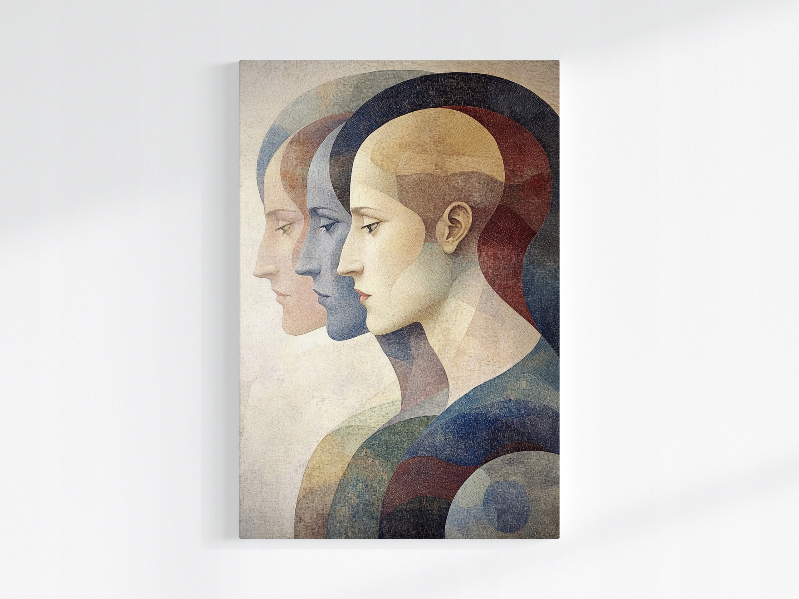 Obraz Na Plátně Canvas Abstrakce Portrét Profil Tvář Mozaika Trio 80x120