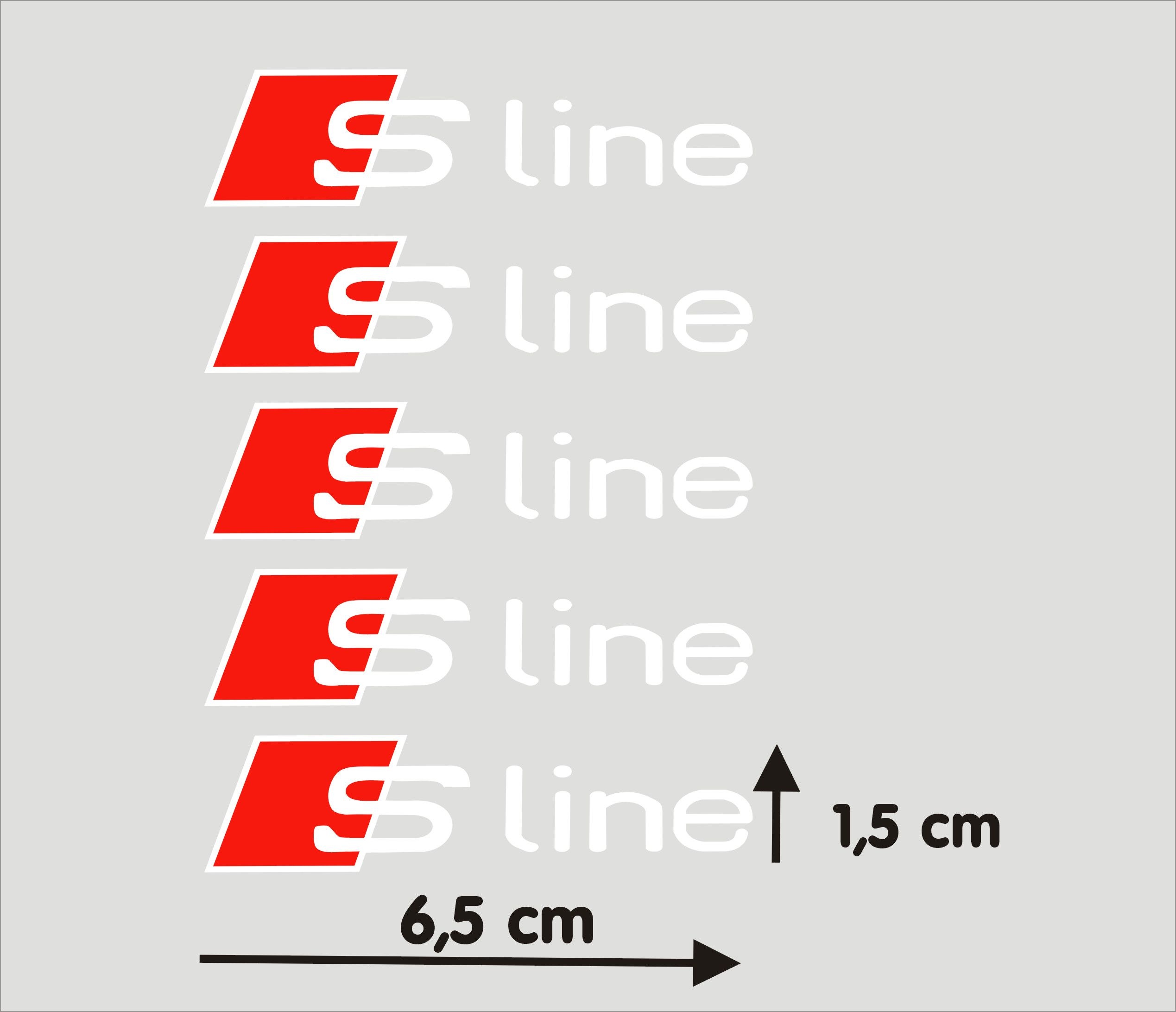 Audi S Line Komplet 5 Naklejek Na Felgi Alufelgi 8 Lat Hi Temp Białe