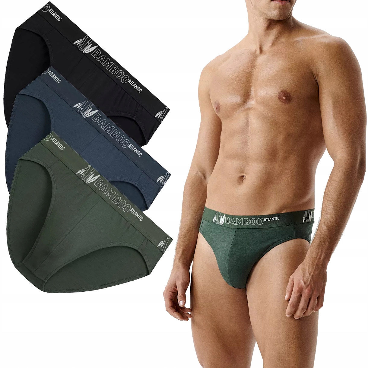 Slipy Męskie Atlantic Sport Bambus 3MP213/ZIE/CZA/GRAC/XL