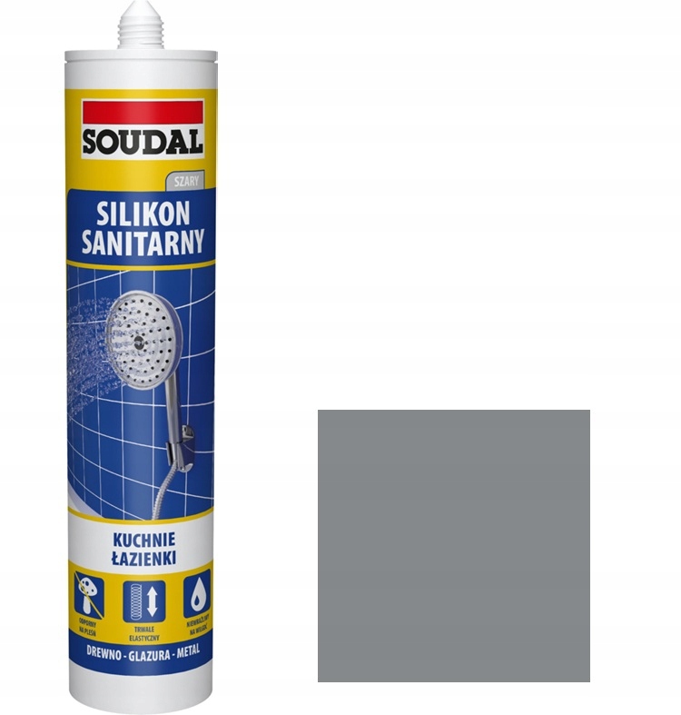 SOUDAL SILIKON SANITARNY SZARY 280ml