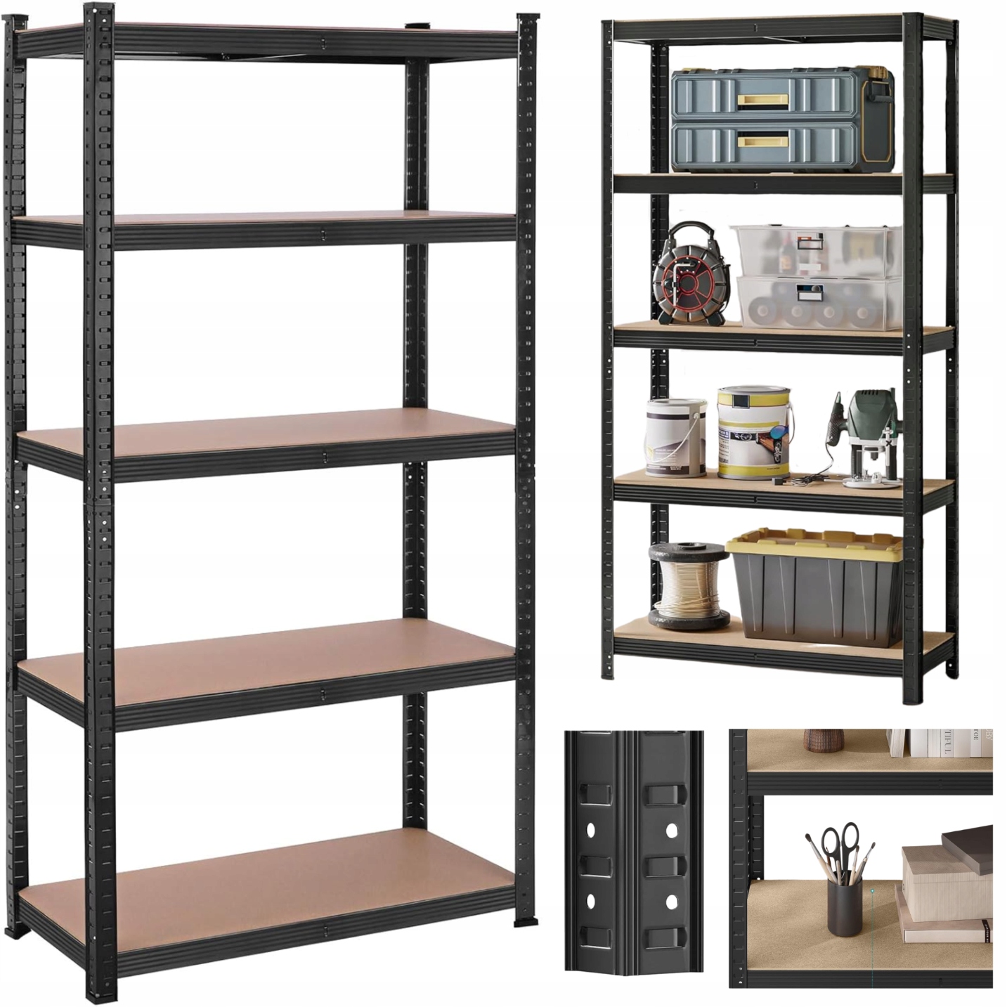 Modulární kovový skladový regál do garáže kuchyně, police na nářadí Loft