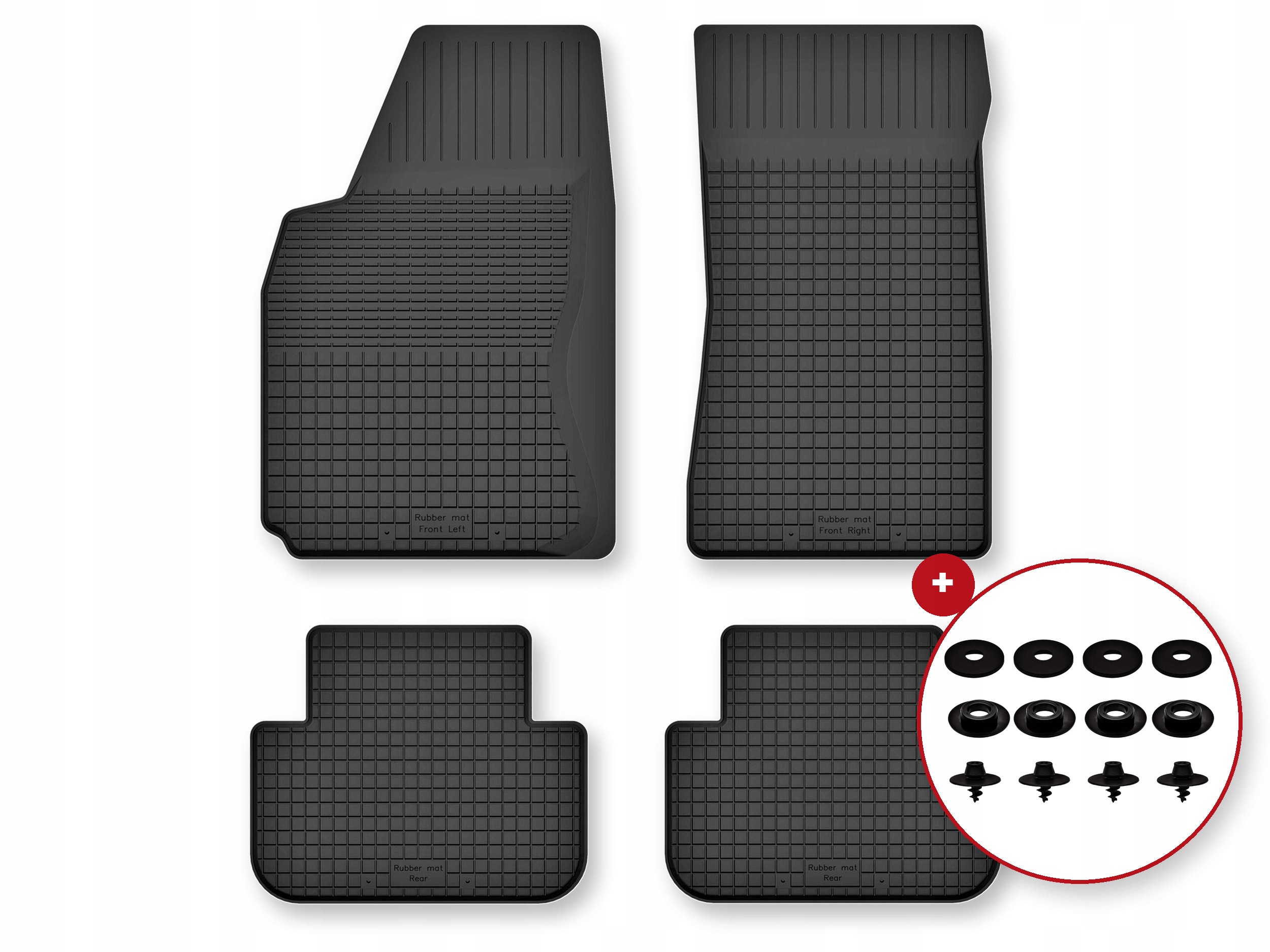 Dywaniki gumowe do SsangYong Rexton I 2001-2006 komplet 4 szt. ze stoperami