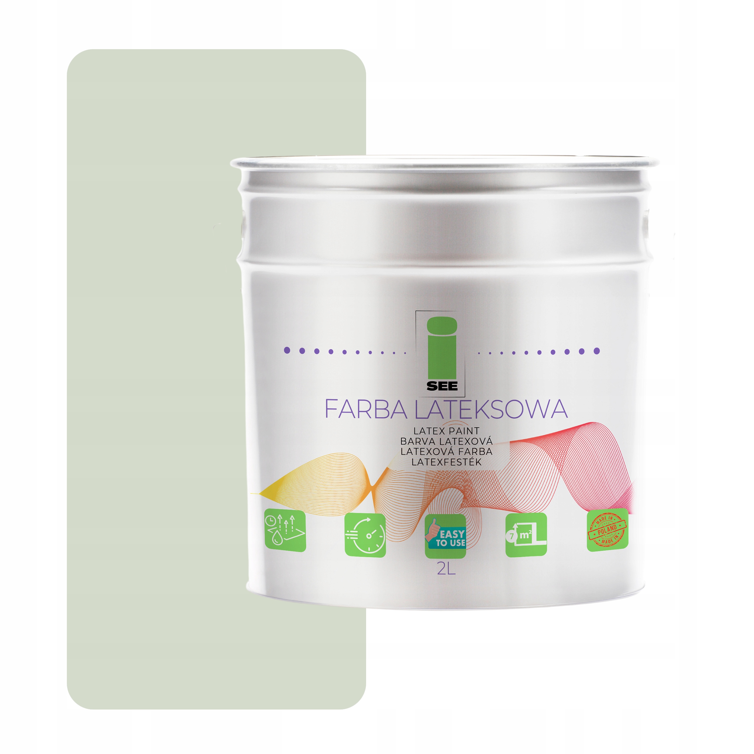 Barva Na Stěny Latexová Prodyšná Zelená Pastelová 2L Hypoalergenní