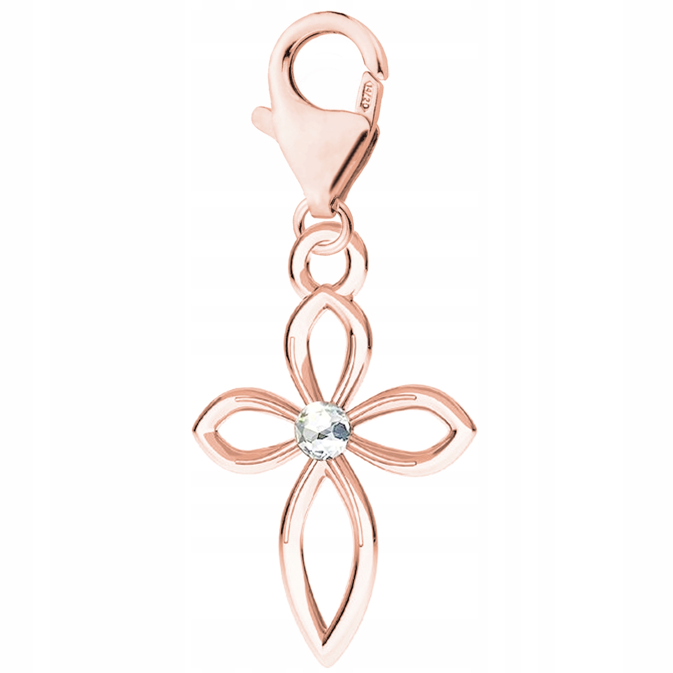 Růžový přívěsek visací Kříž stříbro 925