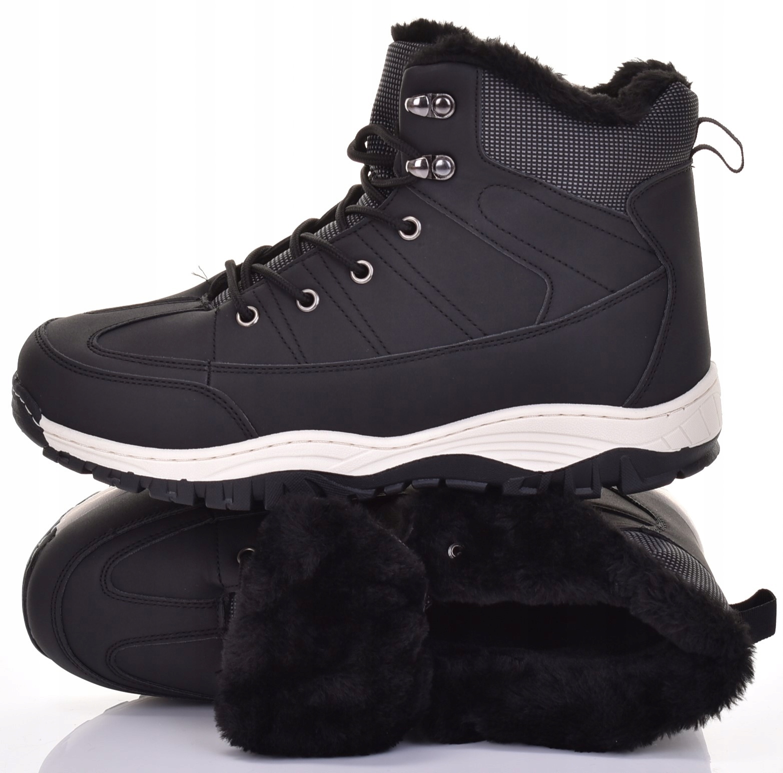 Pánské Zimní Boty, Zateplené Kotníkové Boty, Černé Sněhule