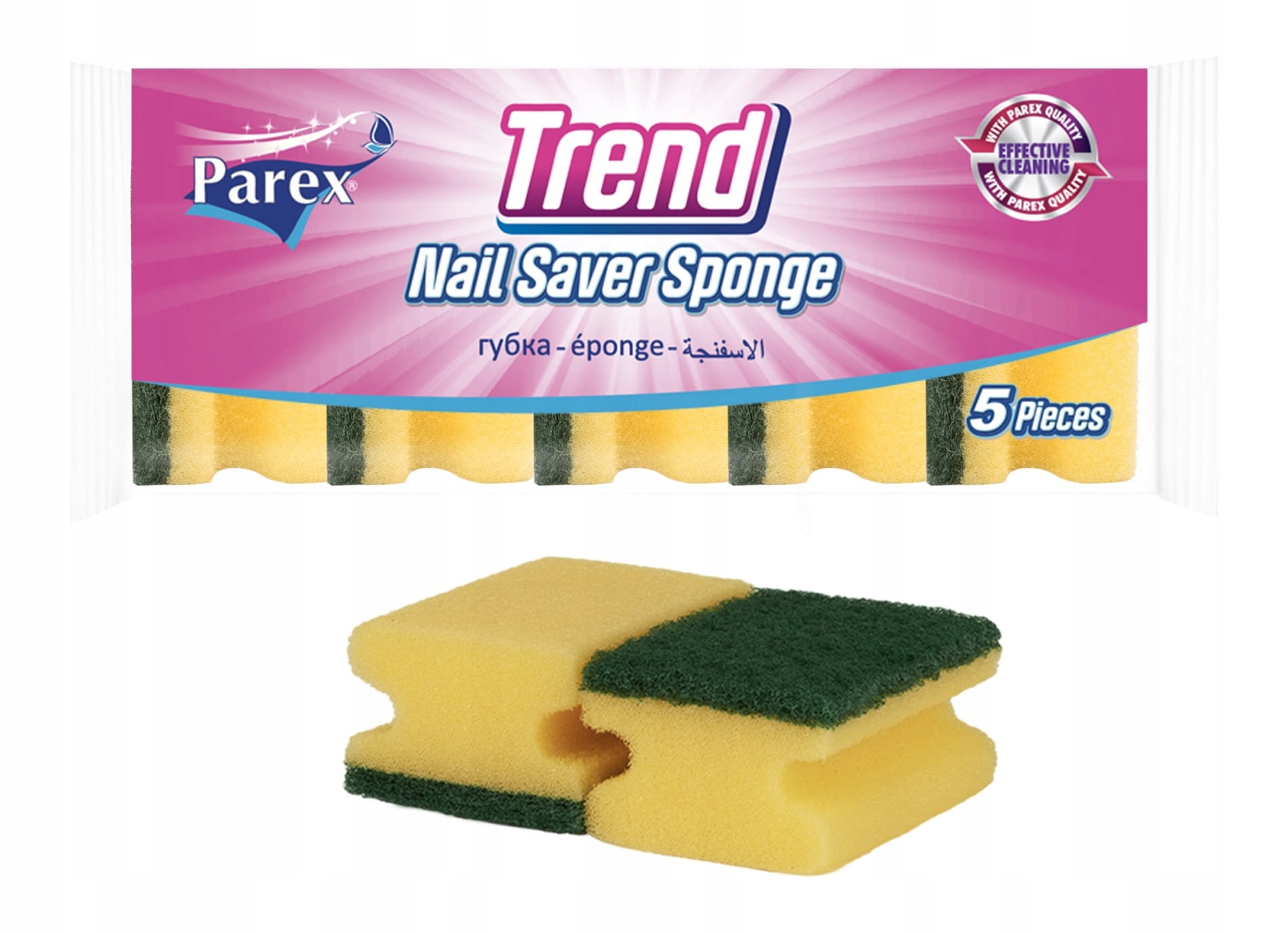 

Gąbka do naczyń 5szt Parex Trend Nail Saver Sponge