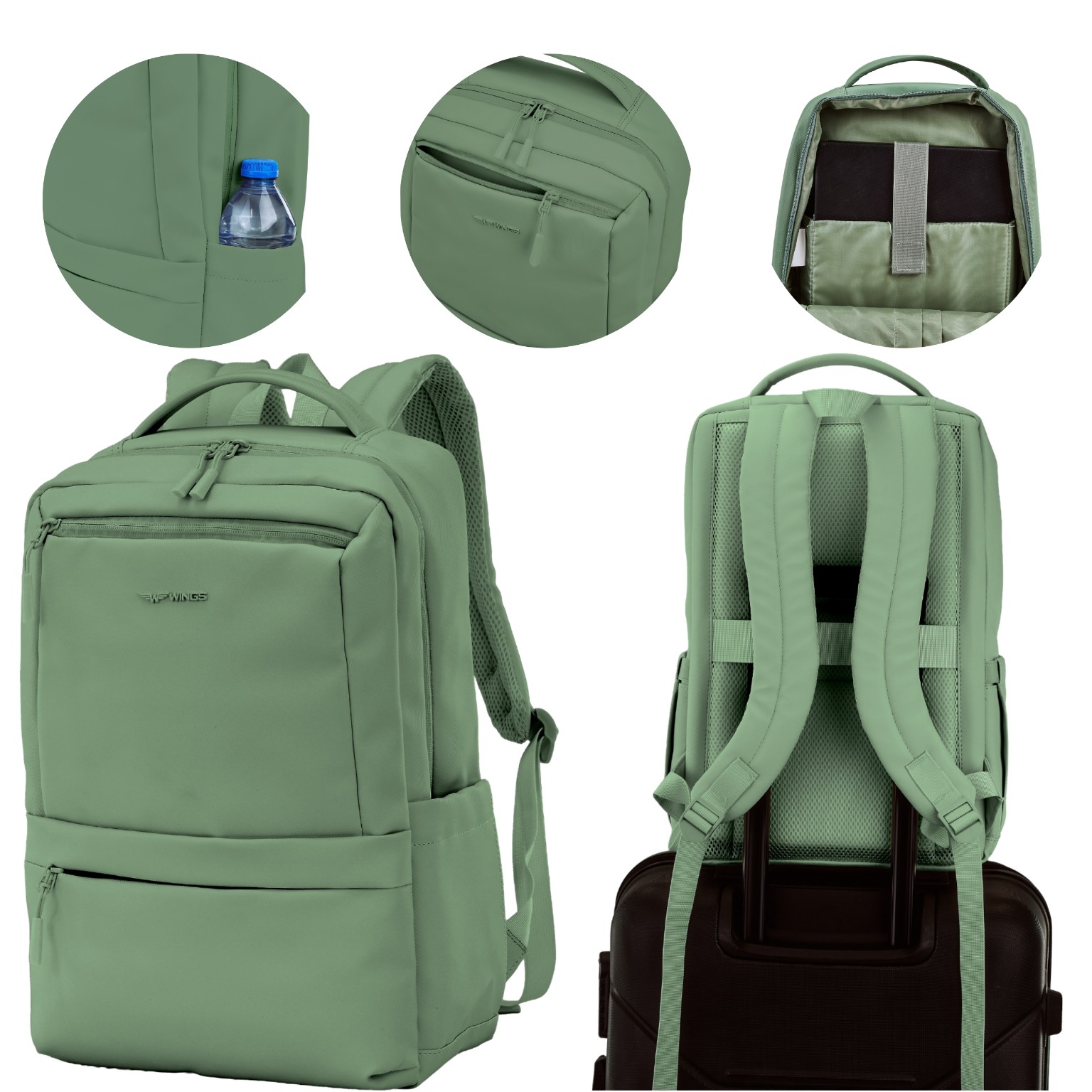 Plecak podróżny Wings laptop 15,6 podręczny kabinowy stylowy wytrzymały