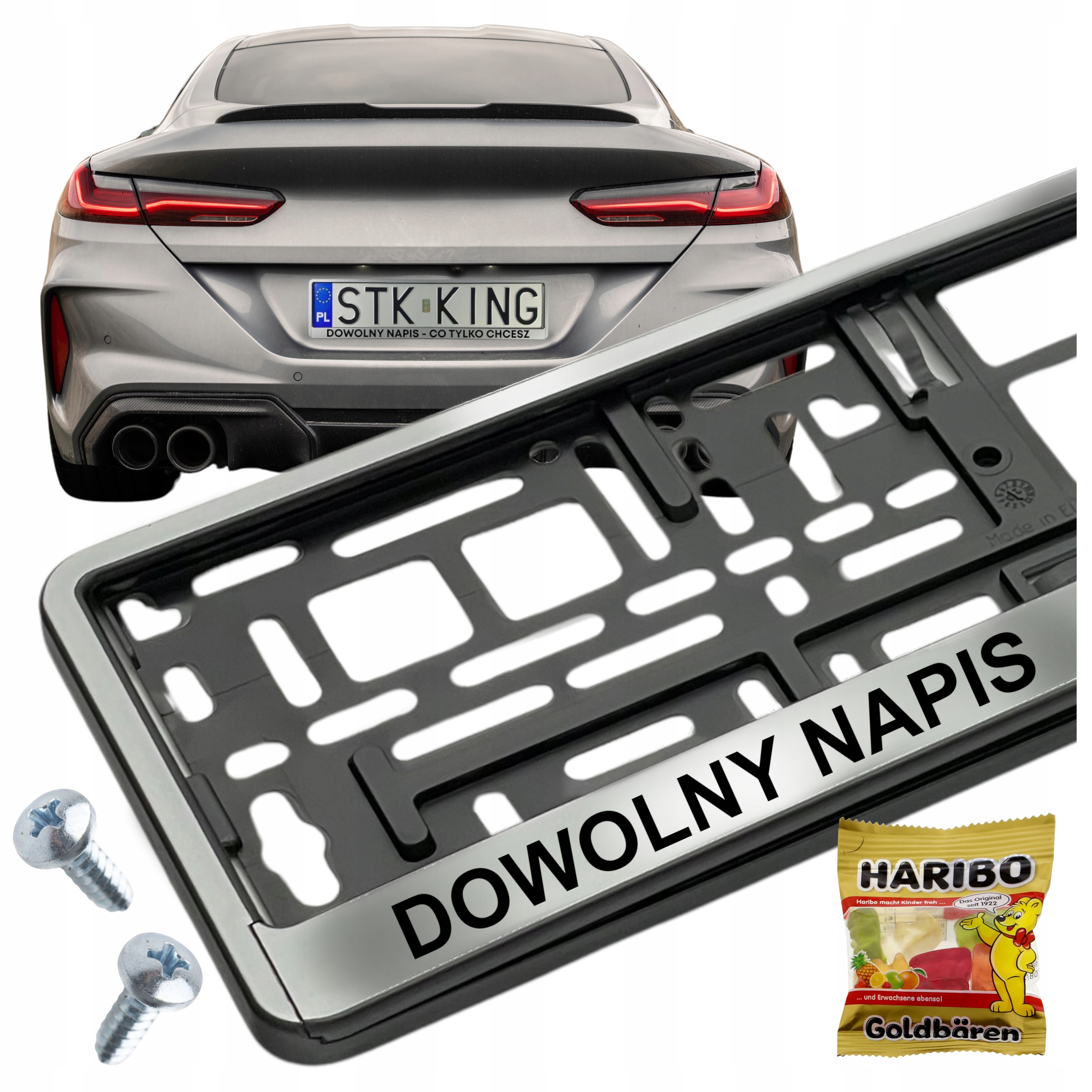 Ramka Z Napisem pod tablicę rejestracyjną do Napis Tekst Cytat Imię srebrna