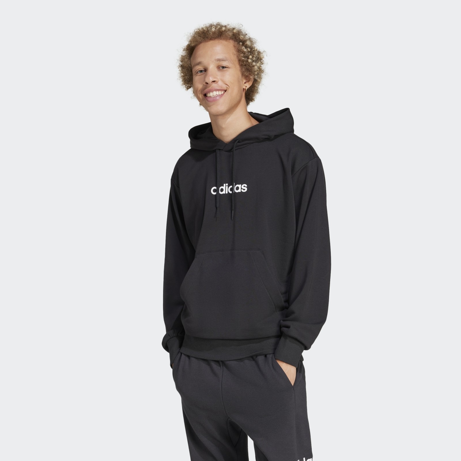 Pánská mikina adidas Essentials Linear French Terry Hoodie