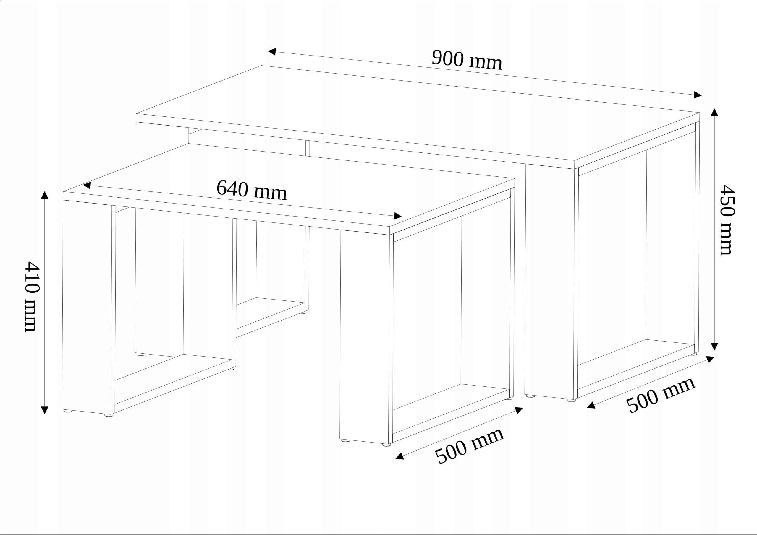 Meble Stolik kawowy ława A-7 2w1 duży artisan mix antracyt 90x50x45cm pl