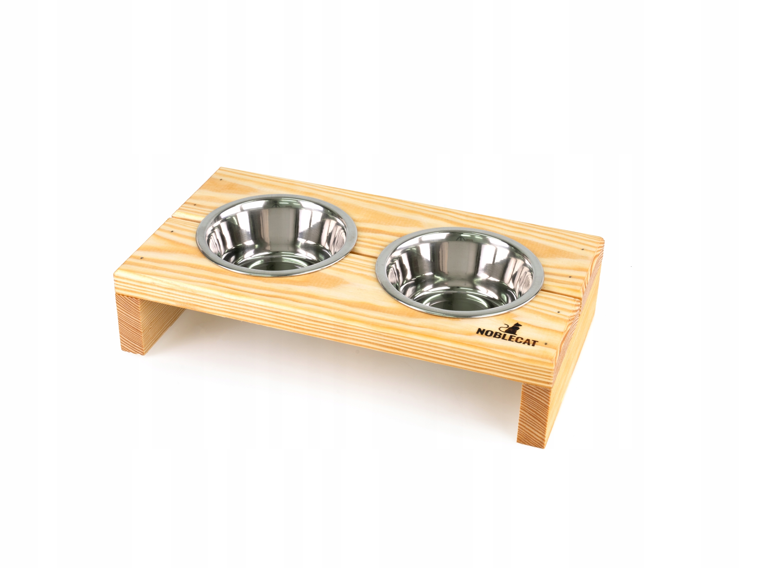 

Noblecat - Drewniany stojak na miski kot jasny - S