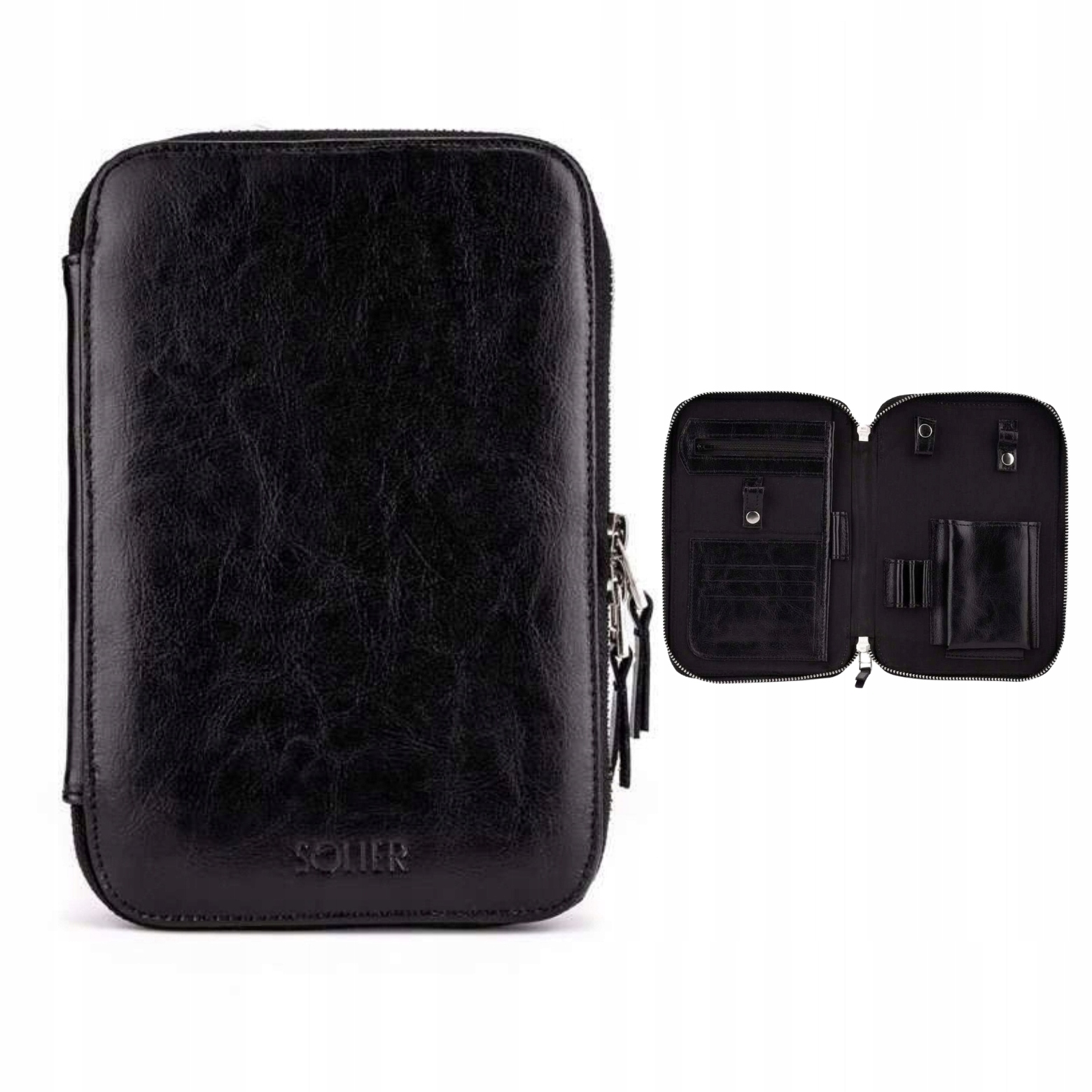 Biwuar Organizér Neseser na příslušenství Aktovka Kožený Solier Dárek