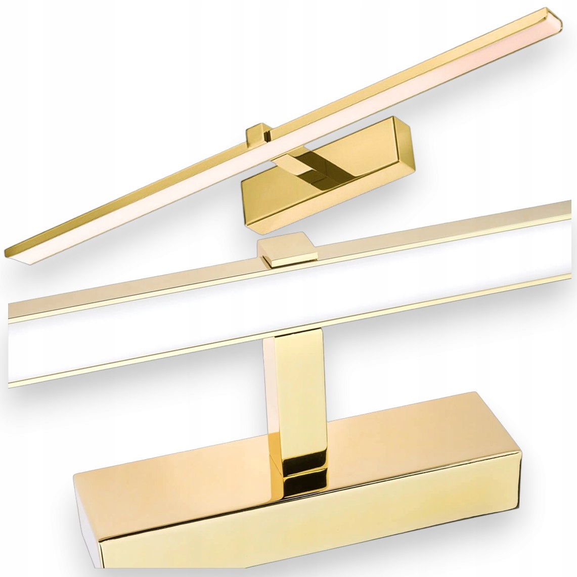 Kinkiet Łazienkowy Lampa Nad Lustro Do Łazienki Led 12W Złoty IP44 60 cm