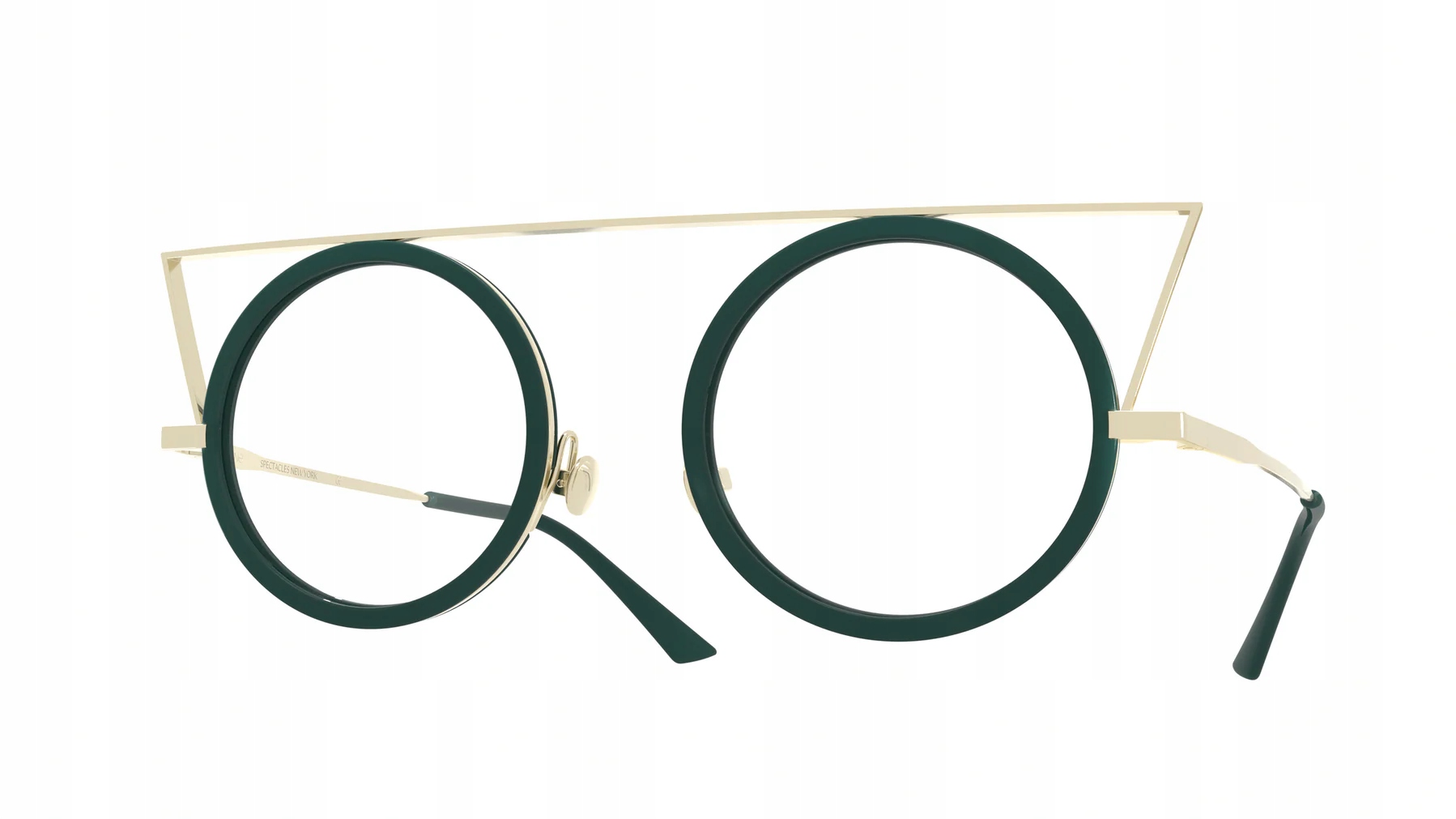 Oprawki Okulary Gamine Nyc Quadrilatero gold/green okrągłe zielone