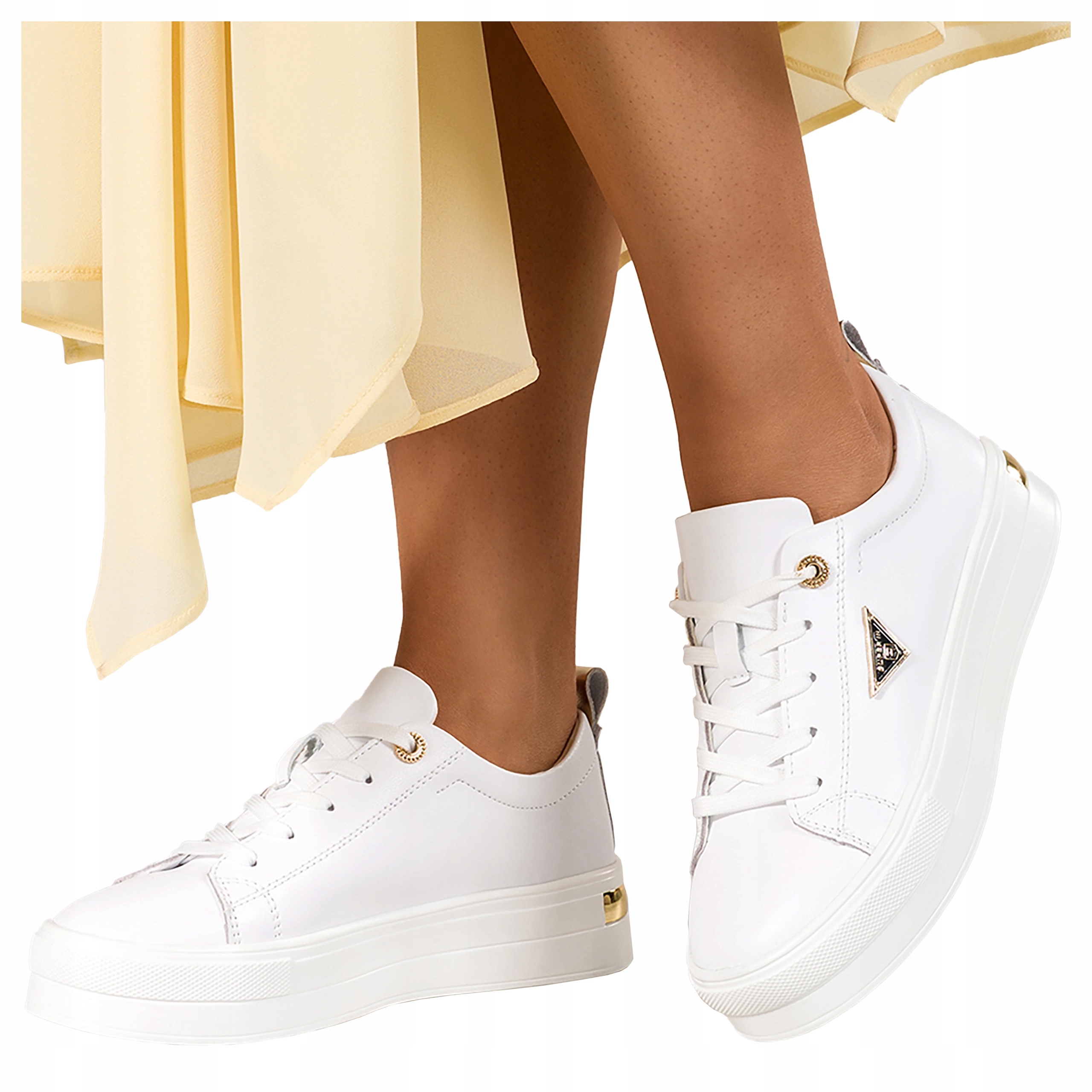Dámské kožené tenisky Creepersy na platformě, bílé, pohodlné, módní, velikost 41