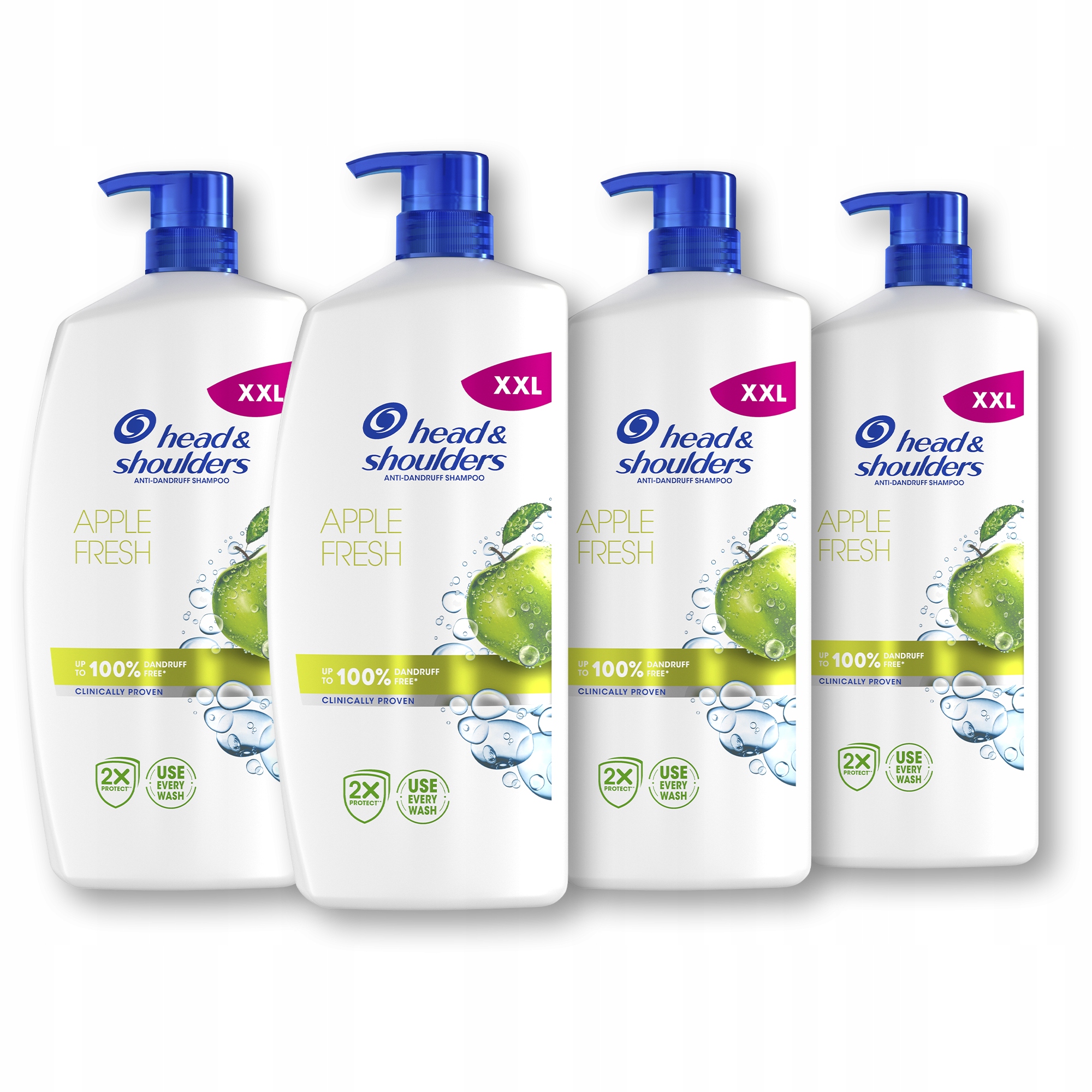 Head & Shoulders Apple Fresh Szampon do włosów, 4 x 800 ml, z pompką