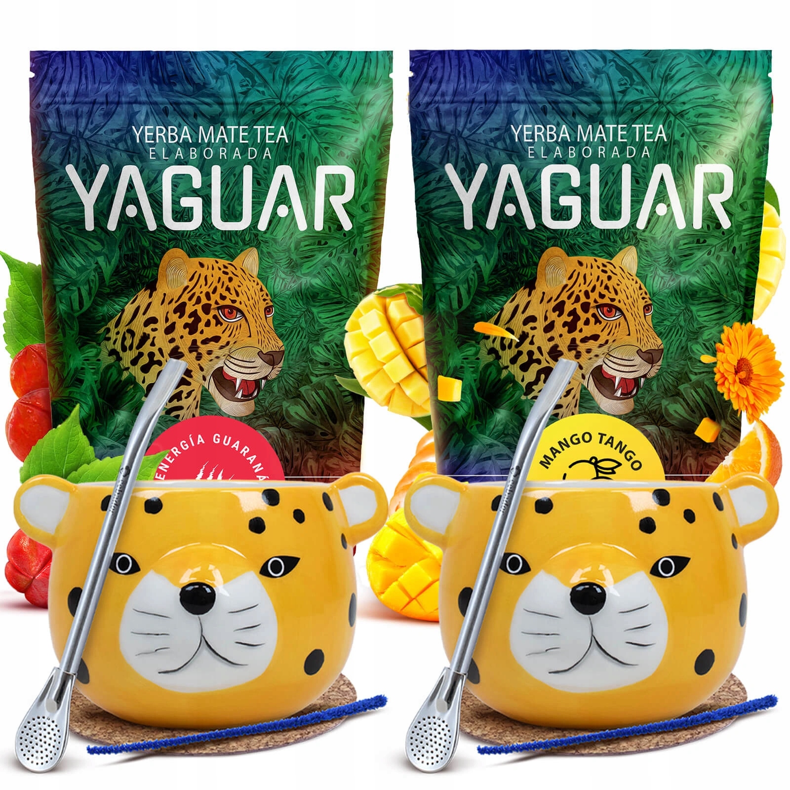 Sada Yerba Mate Pro Dva Yaguar 2x500g 2x tykva a 2x bombilla