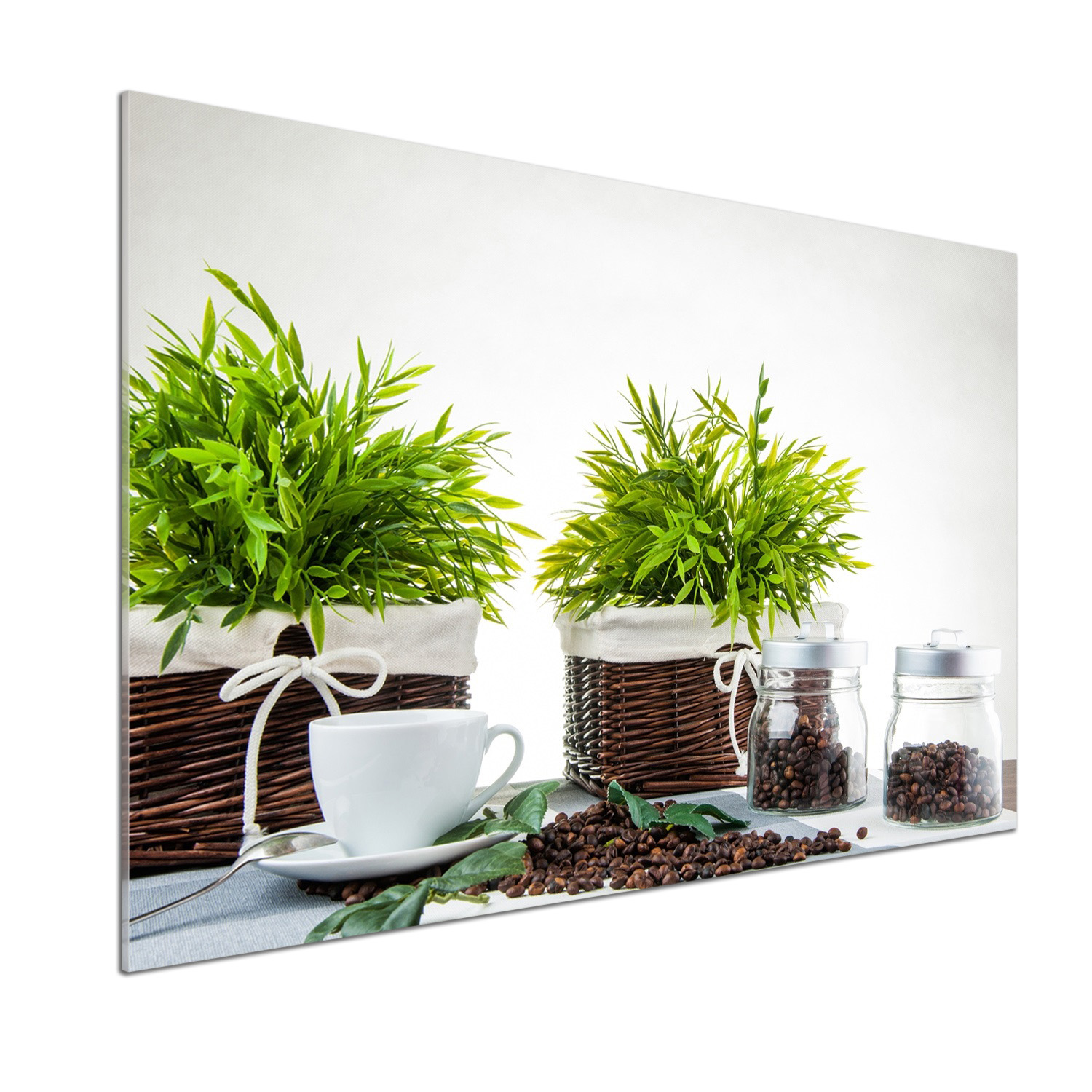 Kuchyňský panel Motiv domu s kávou 100 x 70 cm Lepidlo