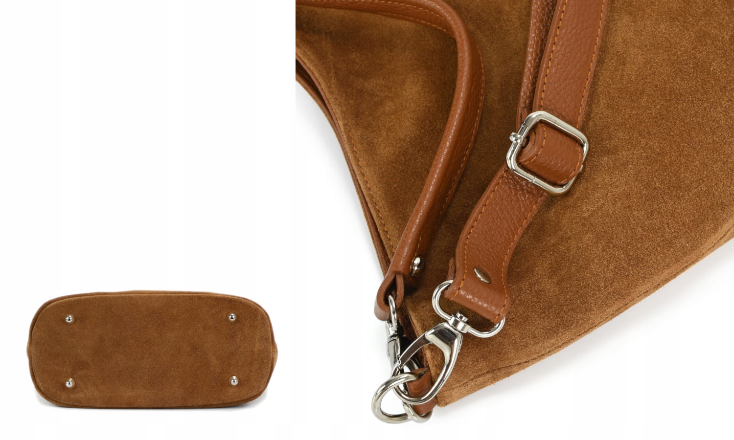 Modna włoska torebka zamszowa camel worek zamsz Kod producenta L02158cu