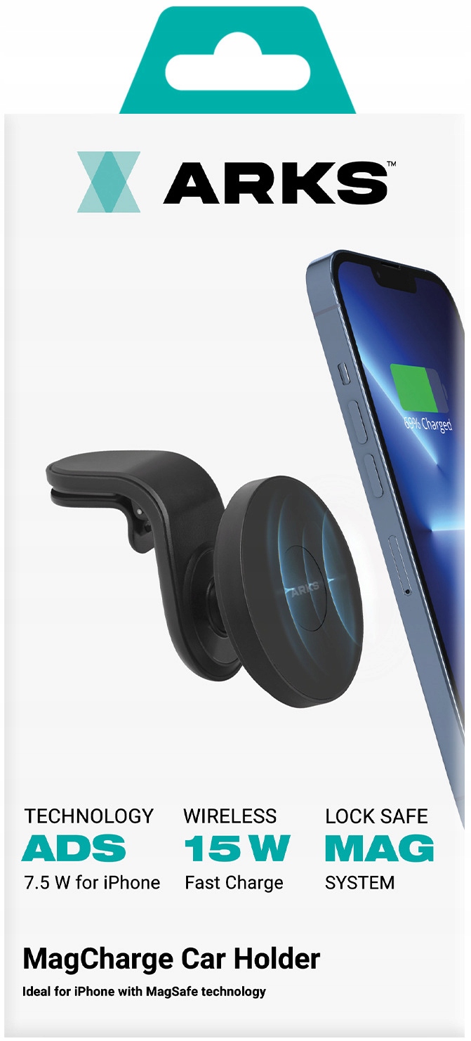 

Uchwyt na telefon Arks MagCharge Car Holder Czarny