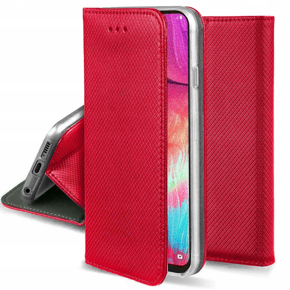 ETUI OTWIERANE Z KLAPKĄ MAGNETIC PORTFEL do SAMSUNG GALAXY S23 FE CZERWONY