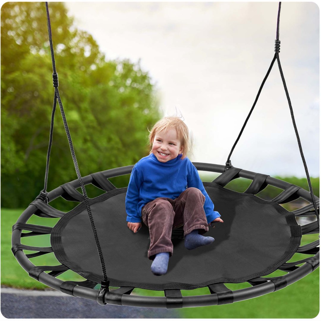 Huśtawka bocianie gniazdo SWINGO XXL 120 cm czarna Materiał metal tworzywo