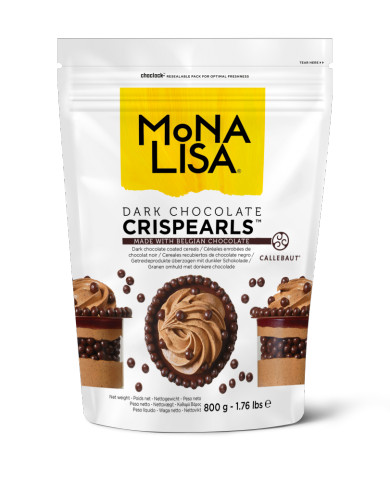 Levně Posypka Mona Lisa Crispearls Callebaut 800g Hořká Čokoláda