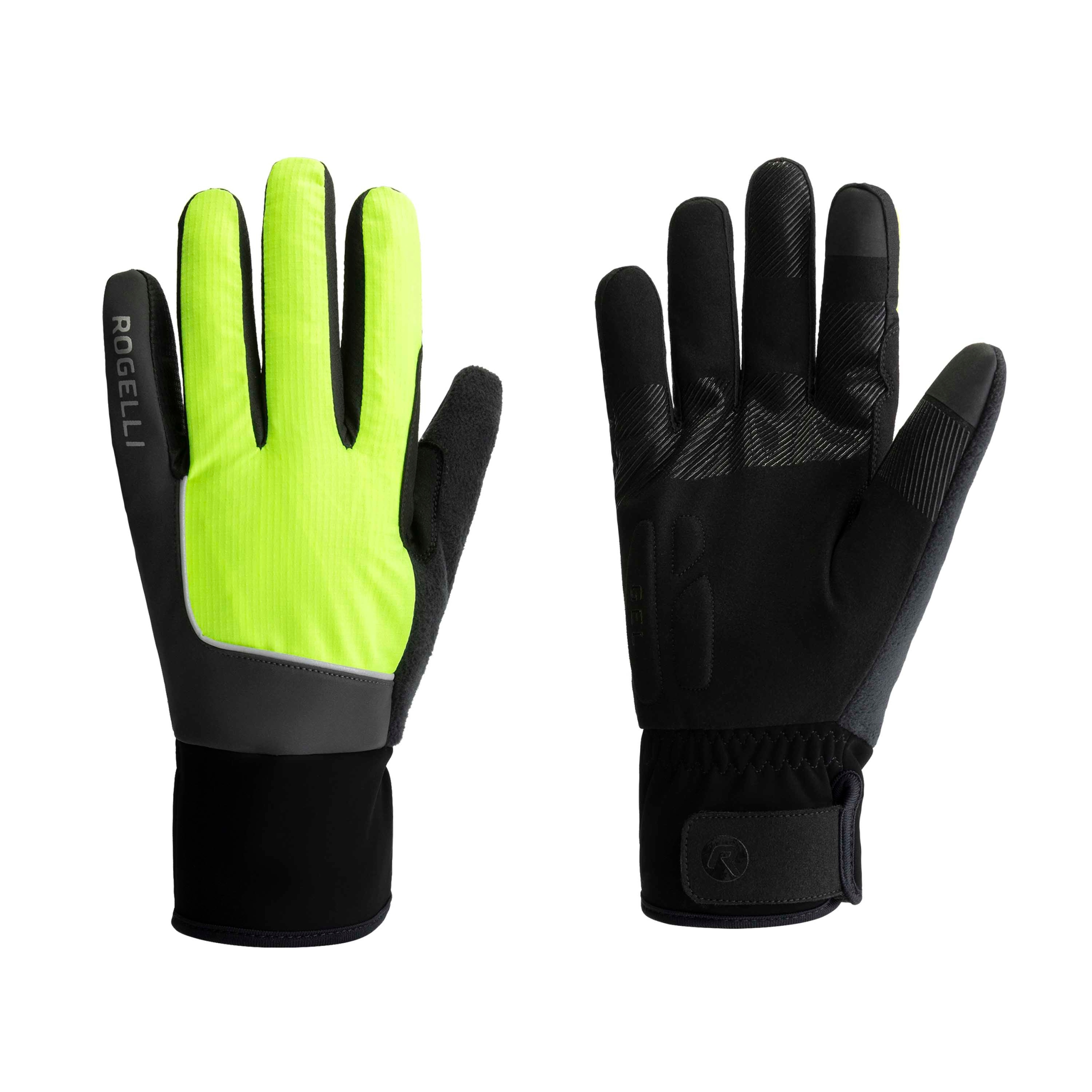Rogelli Essential Hi Vis – zateplené zimní cyklistické rukavice