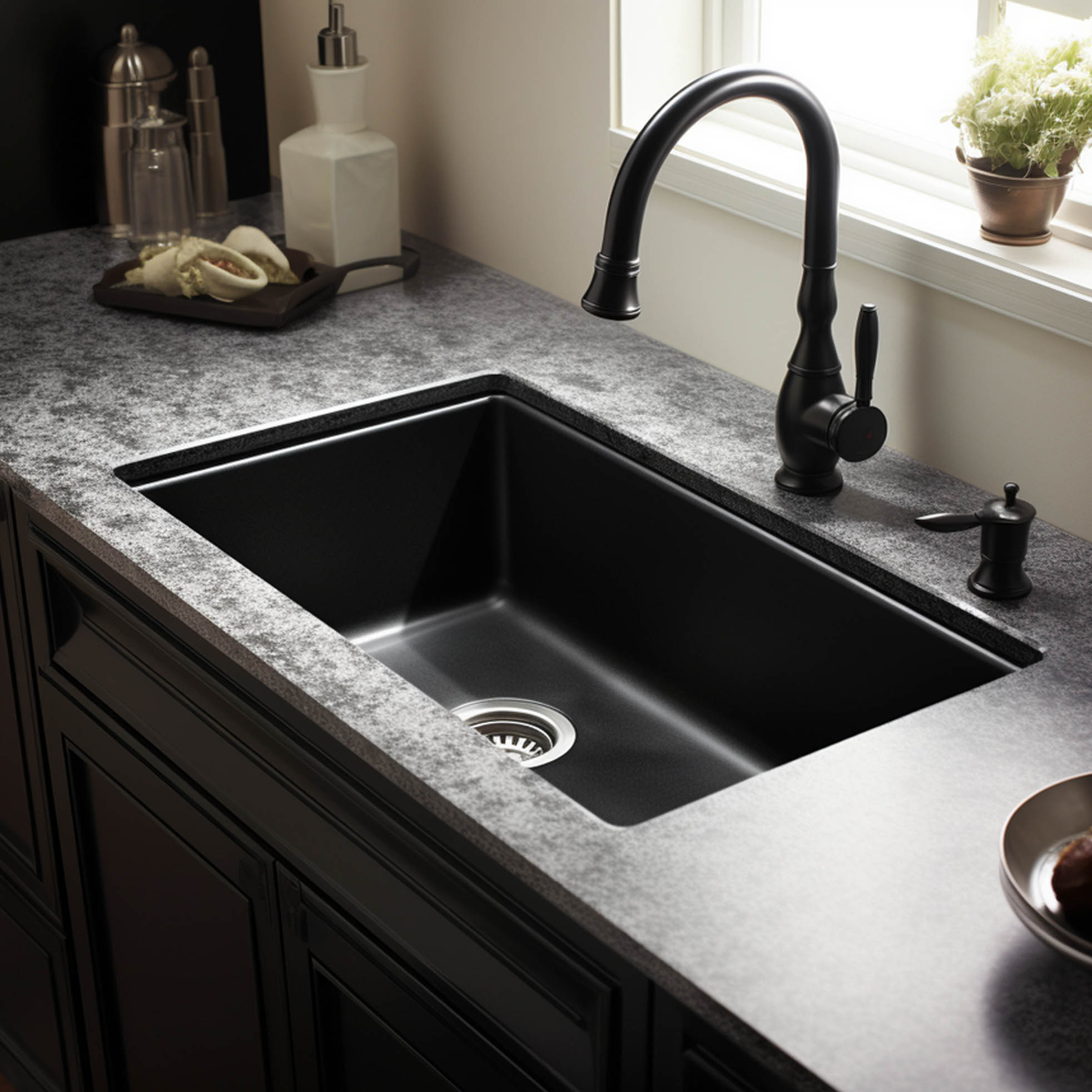 Zestaw do pielęgnacji mycie zlewozmywak z granitu Kształt prostokątny