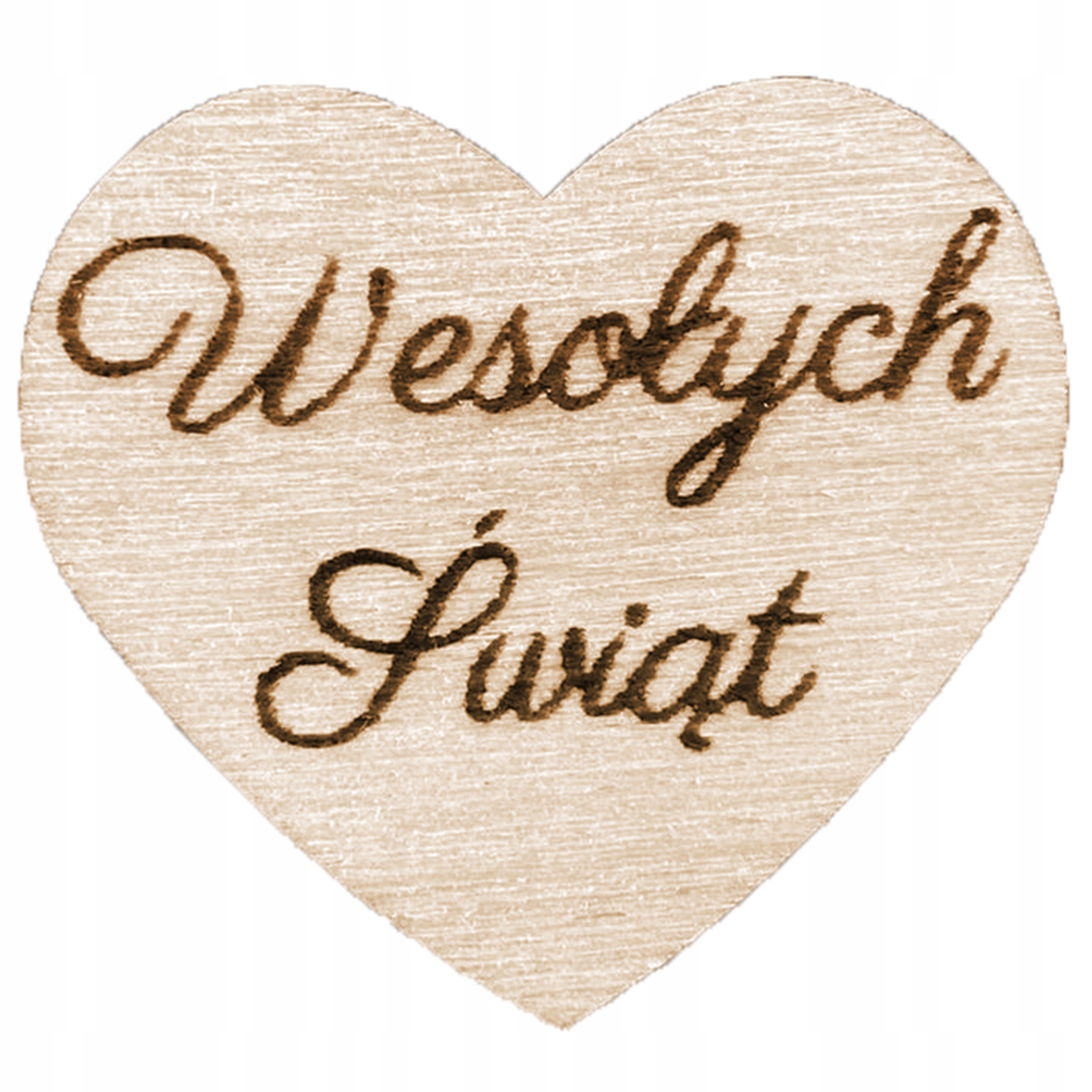 Serce drewniane Wesołych Świąt Narodzenie Wielkanoc sklejka 2cm 1szt