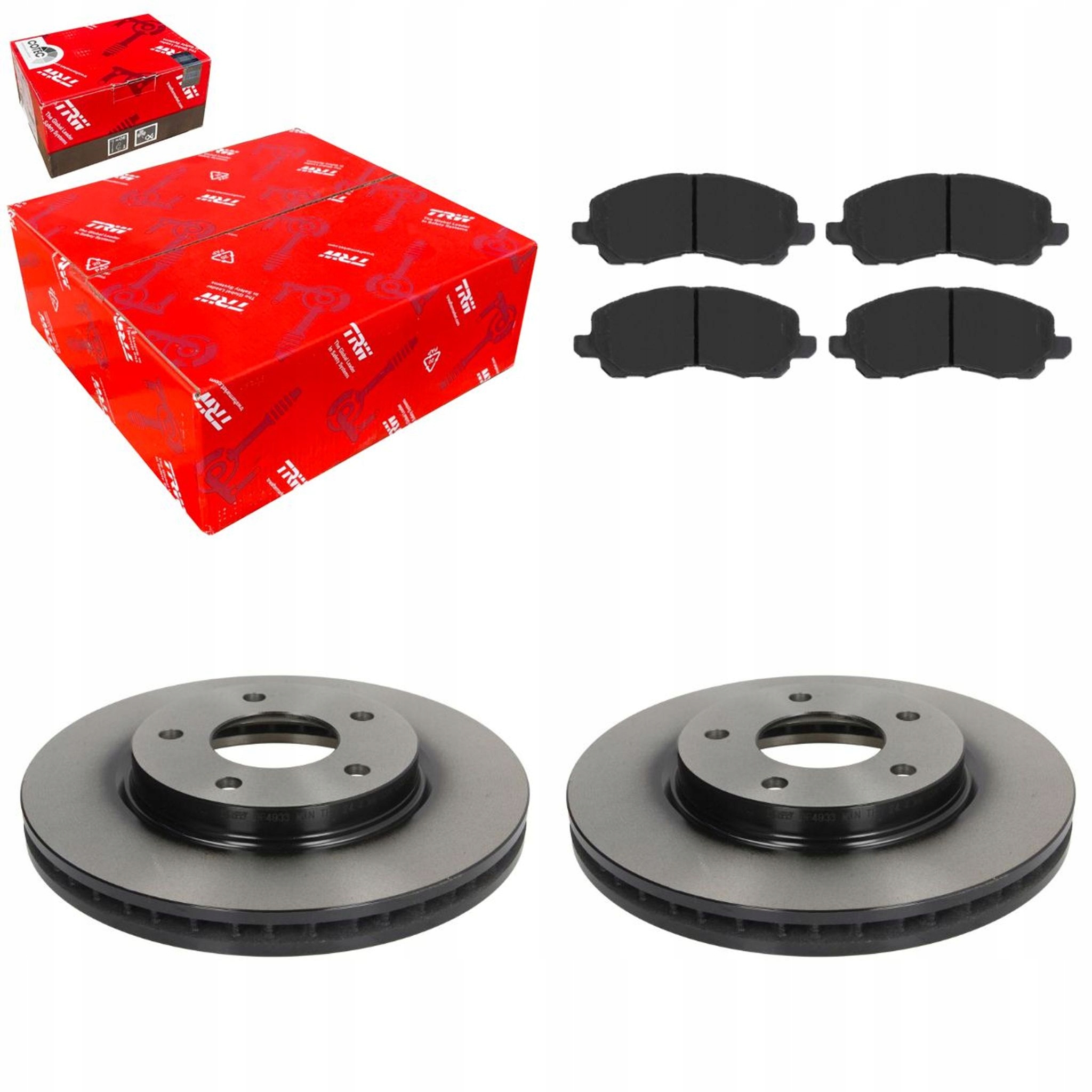 2× trw тормозной диск перед DF4933 тормозные колодки комплект. GDB3287