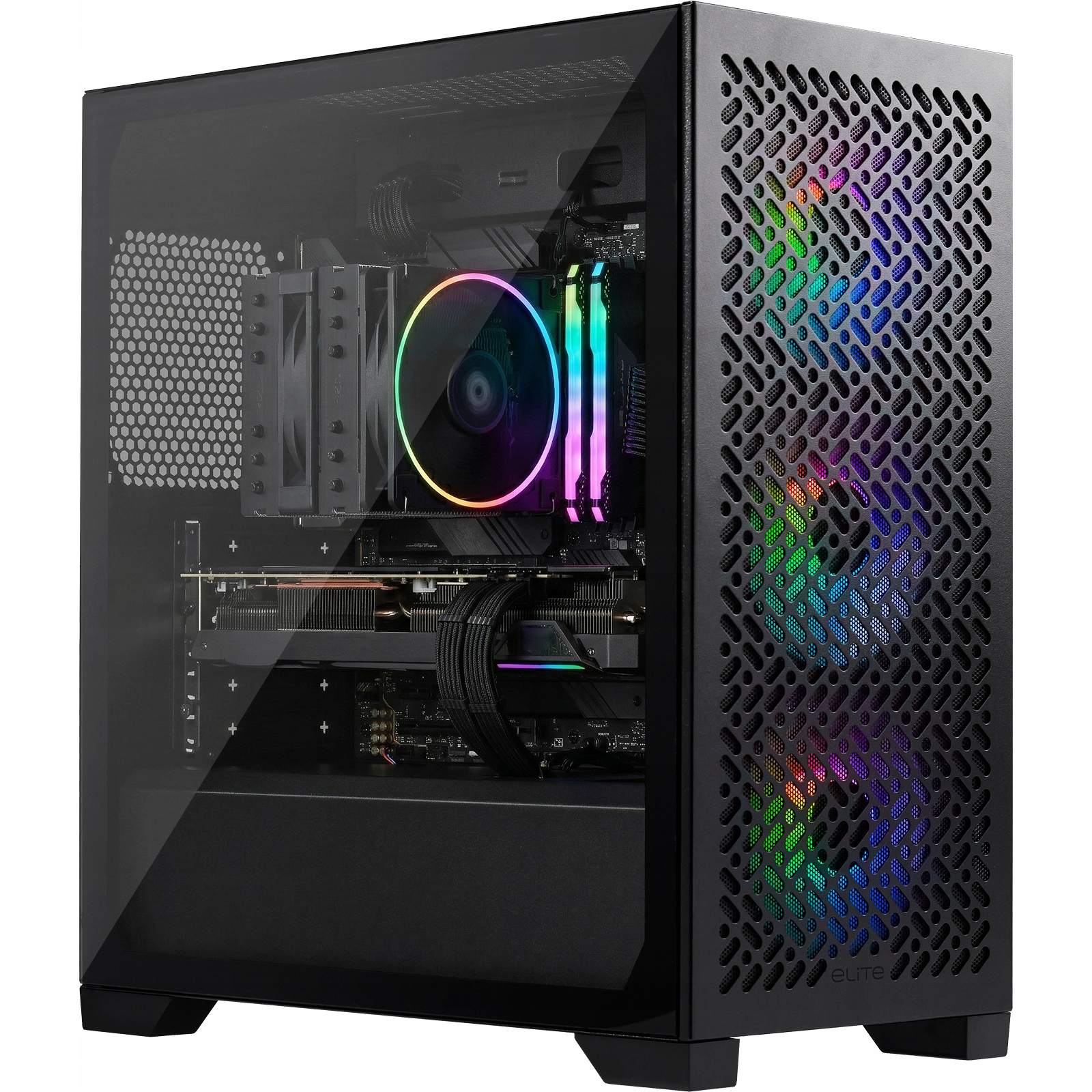 Obudowa do komputera Pc czarna gamingowa wentylatory Argb filtry Usb-c mATX