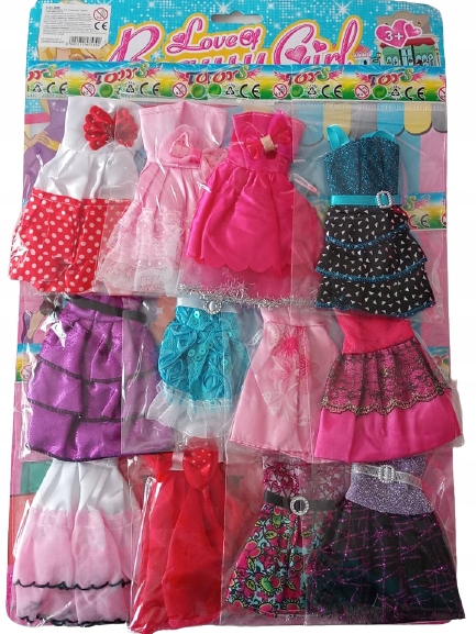 

Ubranka, Sukienki Lalka 29CM Zestaw Ubrań 12 Szt