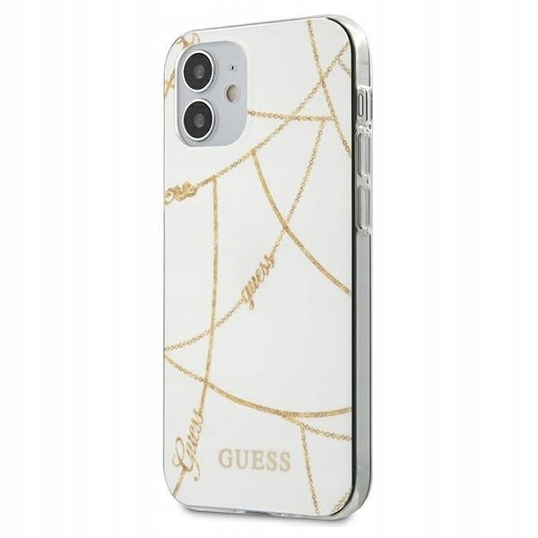 Guess GUHCP12SPCUCHWH iPhone12 mini 5,4" biały/white hardcase Gold Cha