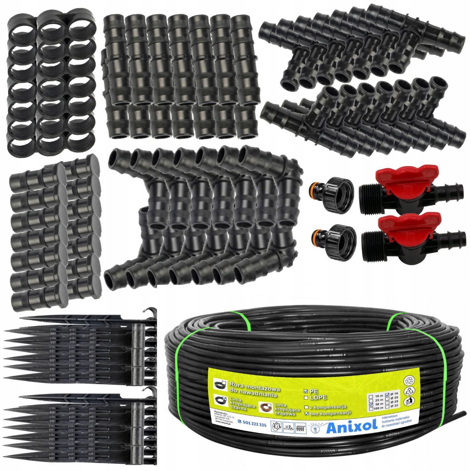 Linia kroplująca nawadnianie kropelkowe 50m XXL 124 elementy Datka