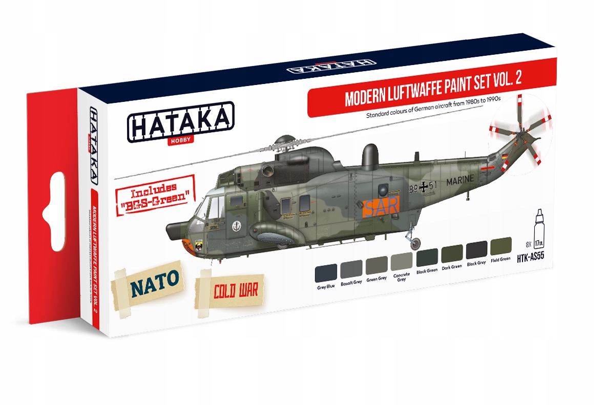 Sada barev Modern Luftwaffe Paint Set Vol. 2 8x17ml Hataka HTK-AS55