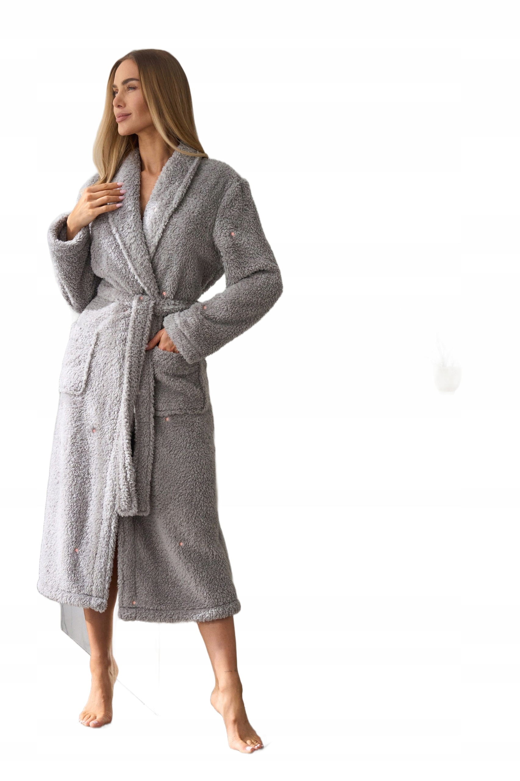 Měkký dlouhý dámský župan Aura 2560 šedý, velikost XL