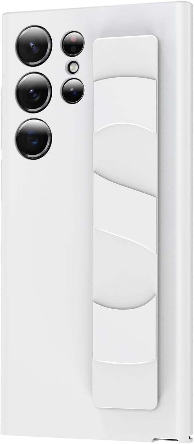 Pouzdro Pro Samsung Galaxy S24 Ultra Pásek Na Zápěstí Krytka Objektivu Bílá