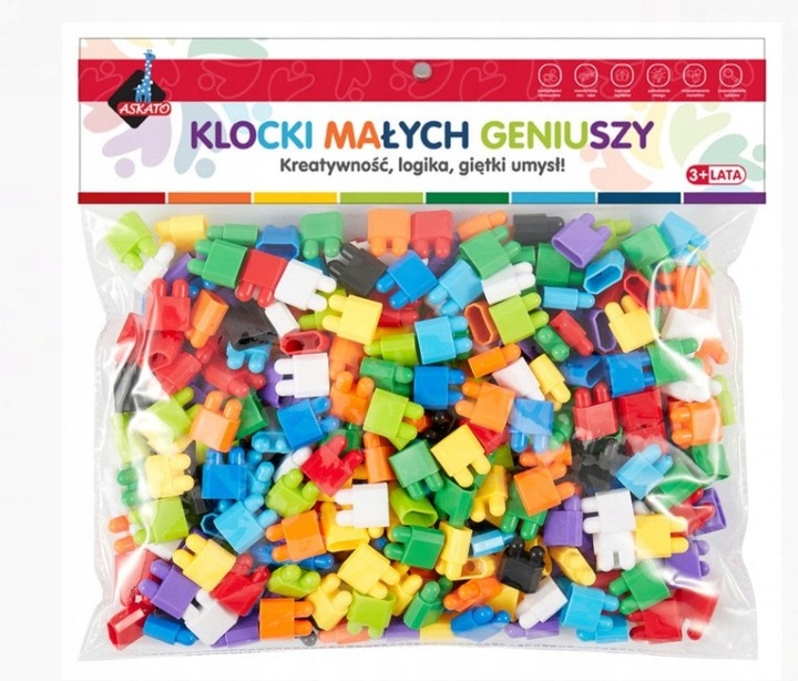ASKATO KLOCKI MAŁYCH GENIUSZY KONSTRUKCYJNE PRZESTRZENNE CEGIEŁKI
