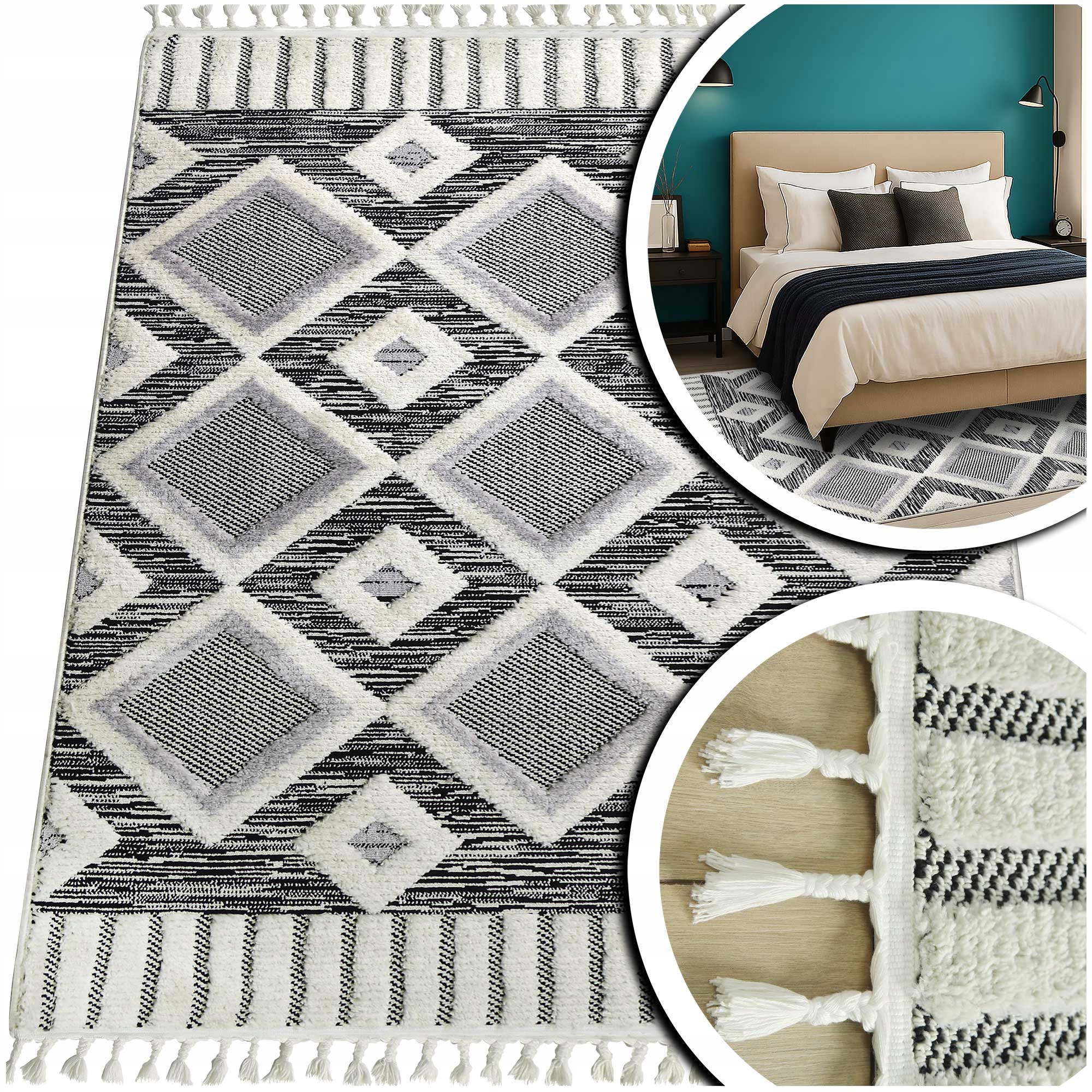 Koberec Shaggy Arezzo Šedý Koberec Do Ložnice Koberec Boho Do Obývacího Pokoje 140x200