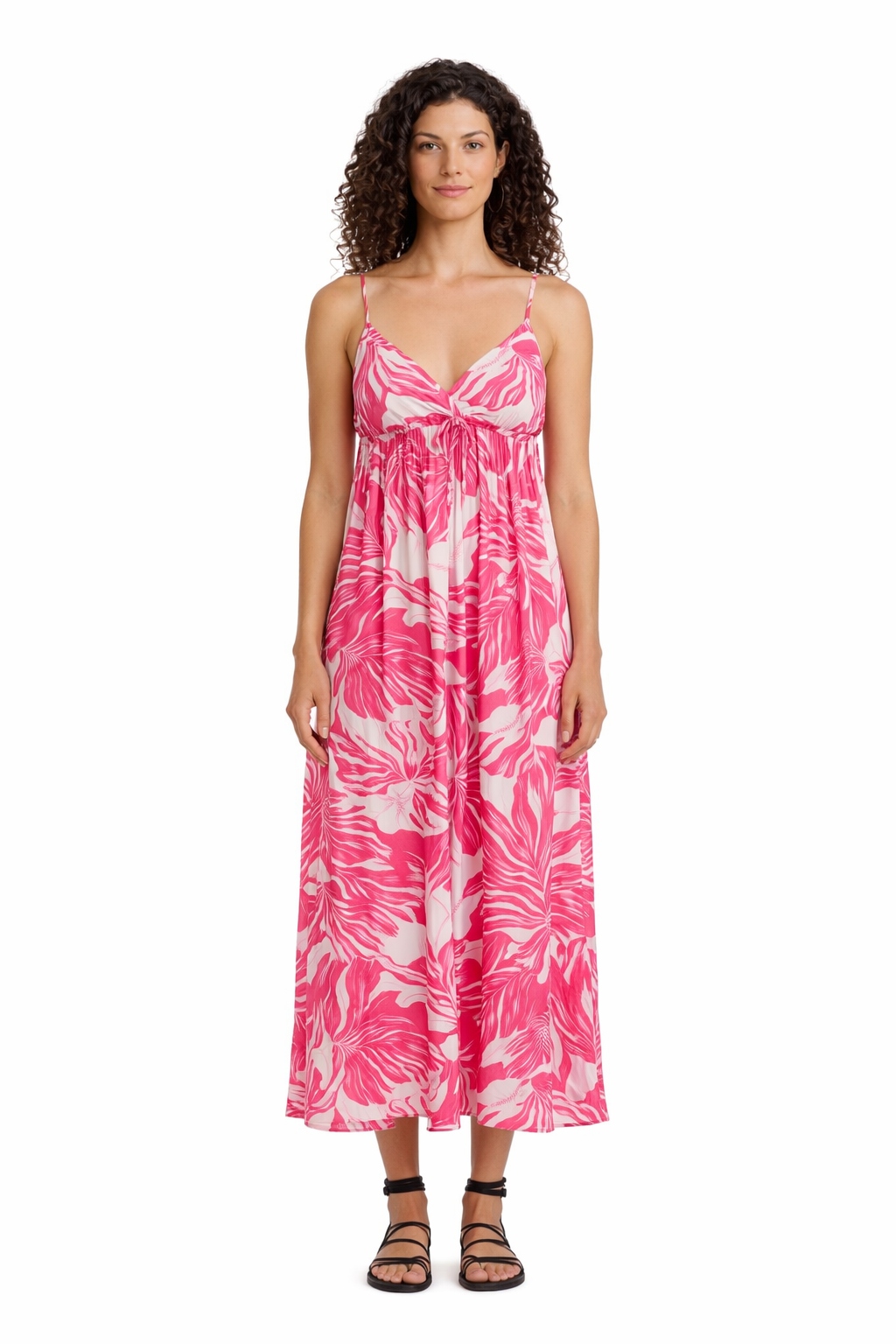 Růžové Šaty Na Ramínka S Volánem M I3A