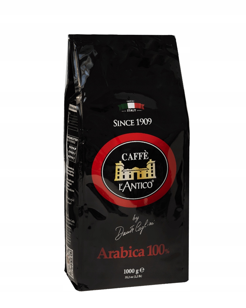 Levně Káva zrnková L'antico Nero 1 kg Arabica 100% videokniha Bonus