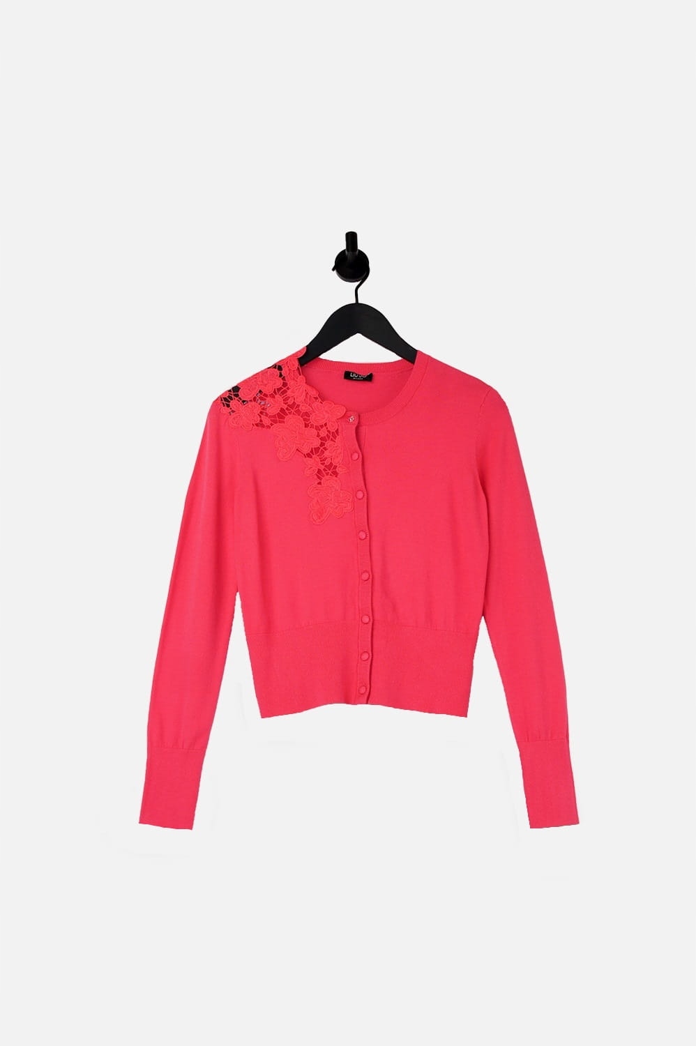 Liu Jo Růžový Tenký Svetr Knoflíky (s)