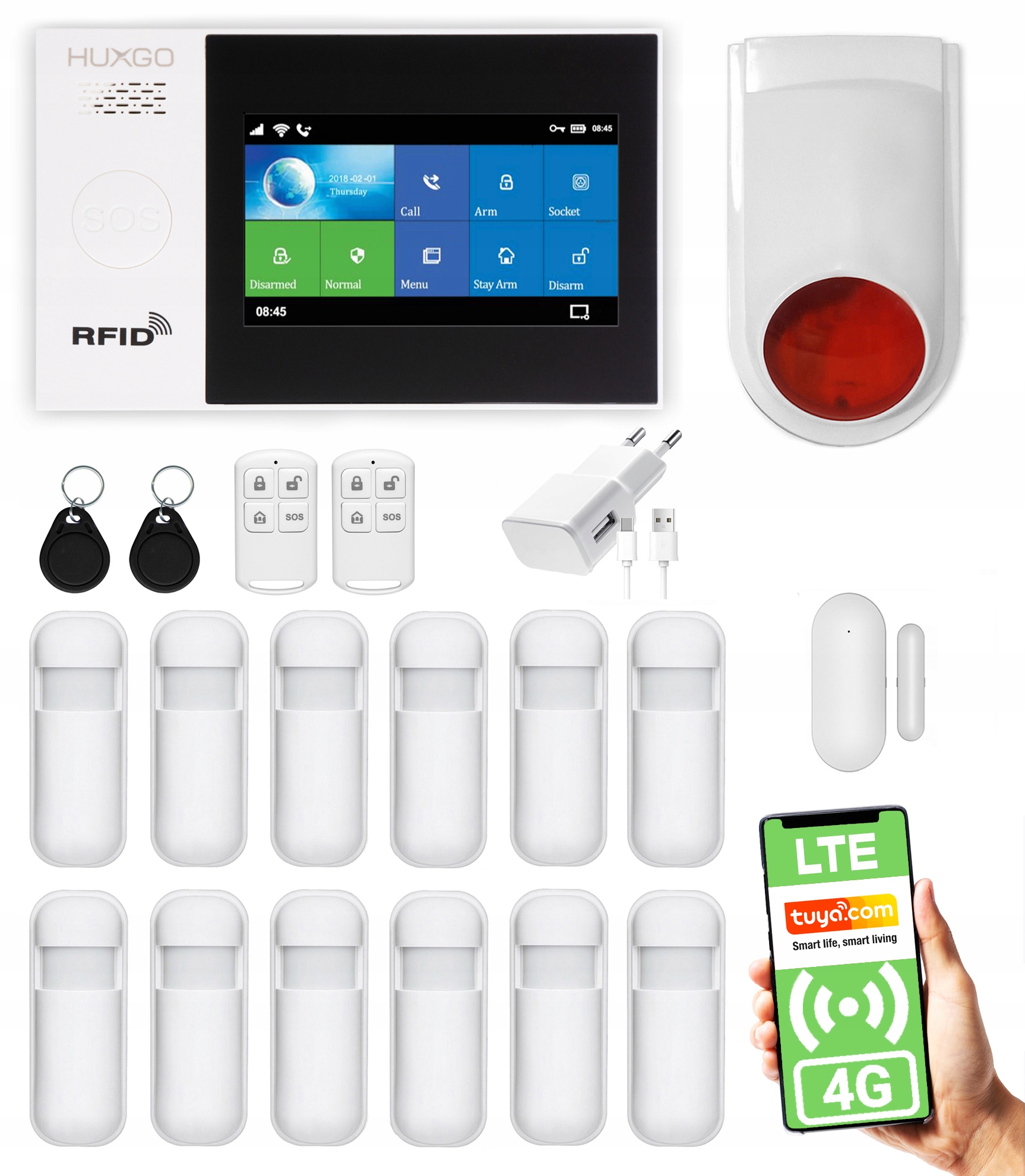 Bezprzewodowy alarm Gsm WiFi zestaw Tuya Lte 4G Pl